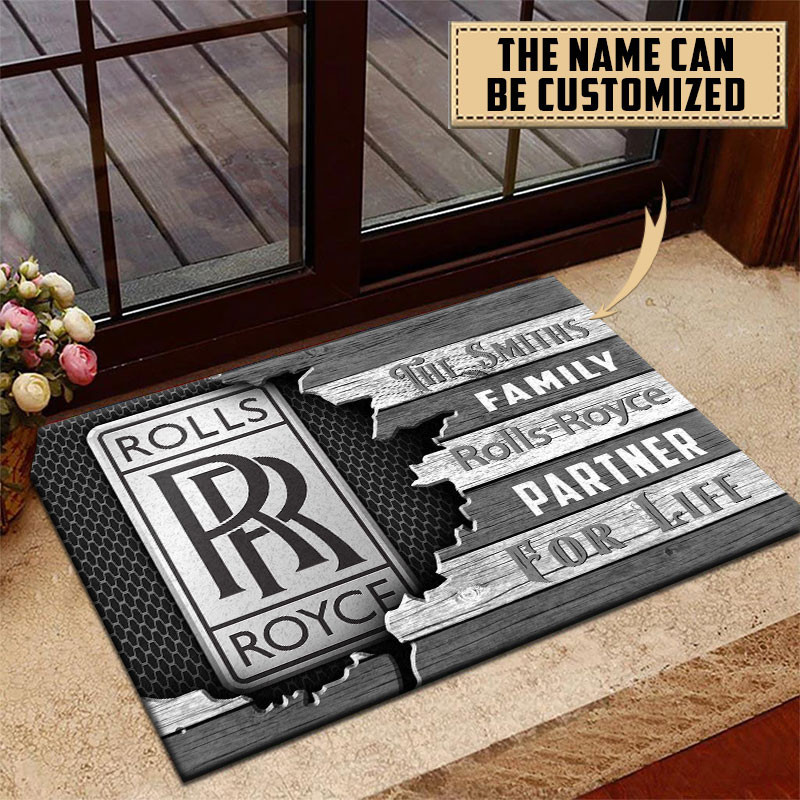 Rolls Royce Doormat Custom Name, Multicolor - Famjoys Rolls Royce Doormat Custom Name, Multicolor - Famjoys