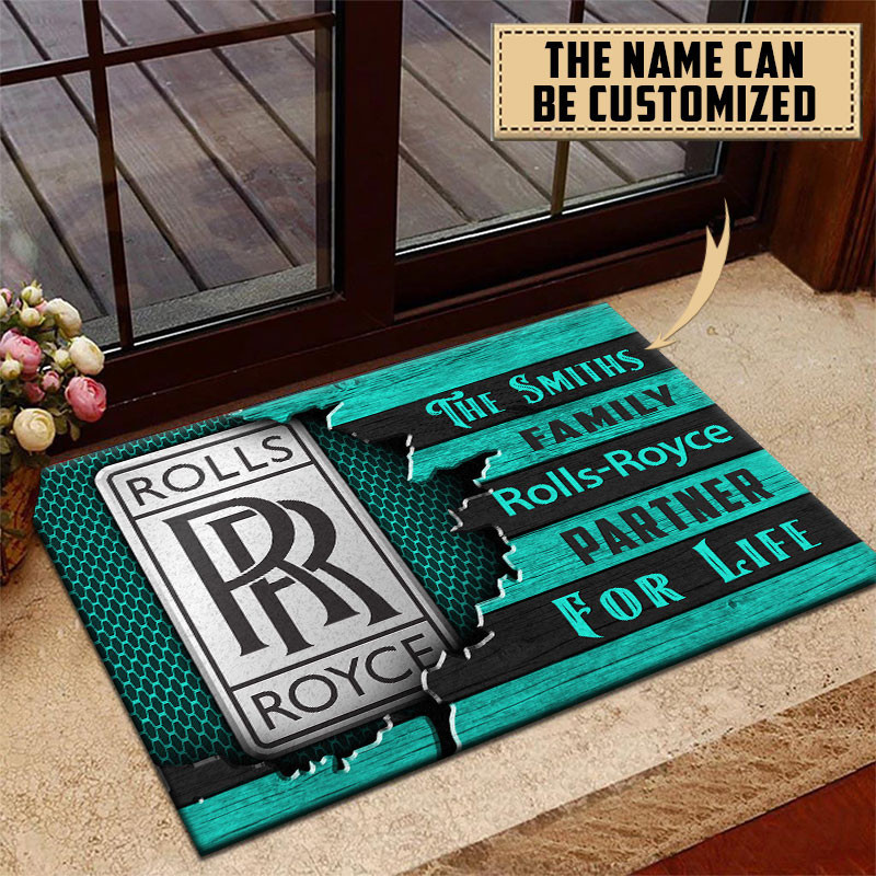 Rolls Royce Doormat Custom Name, Multicolor - Famjoys Rolls Royce Doormat Custom Name, Multicolor - Famjoys