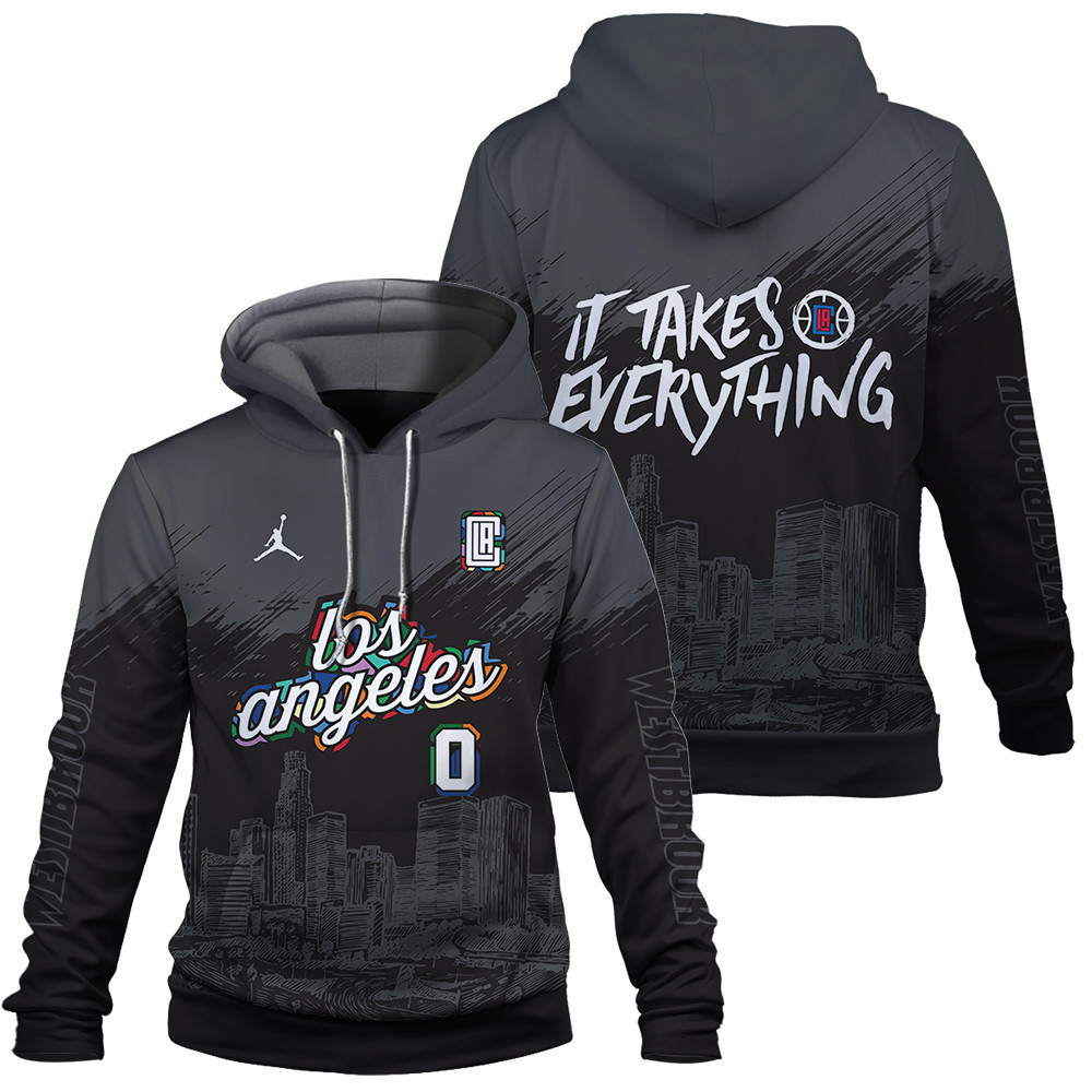 Russell Westbrook 0 NBA Los Angeles Clippers It Takes Everything Unisex 3D Hoodie