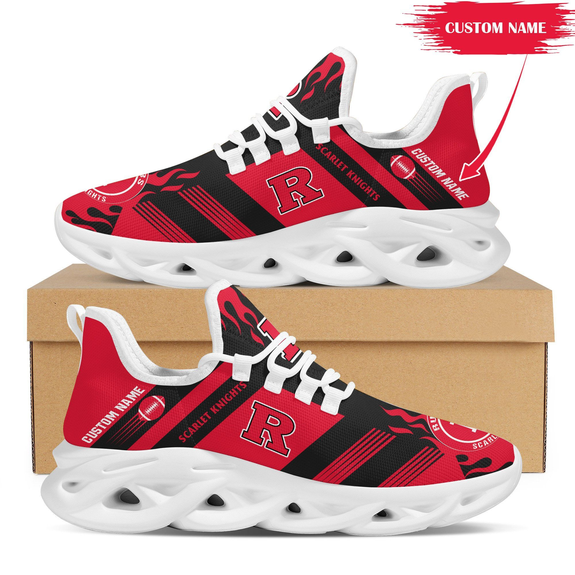 Rutgers Scarlet Knights Custom Personalized Max Soul Sneakers Shoes - Famjoys Rutgers Scarlet Knights Custom Personalized Max Soul Sneakers Shoes - Famjoys