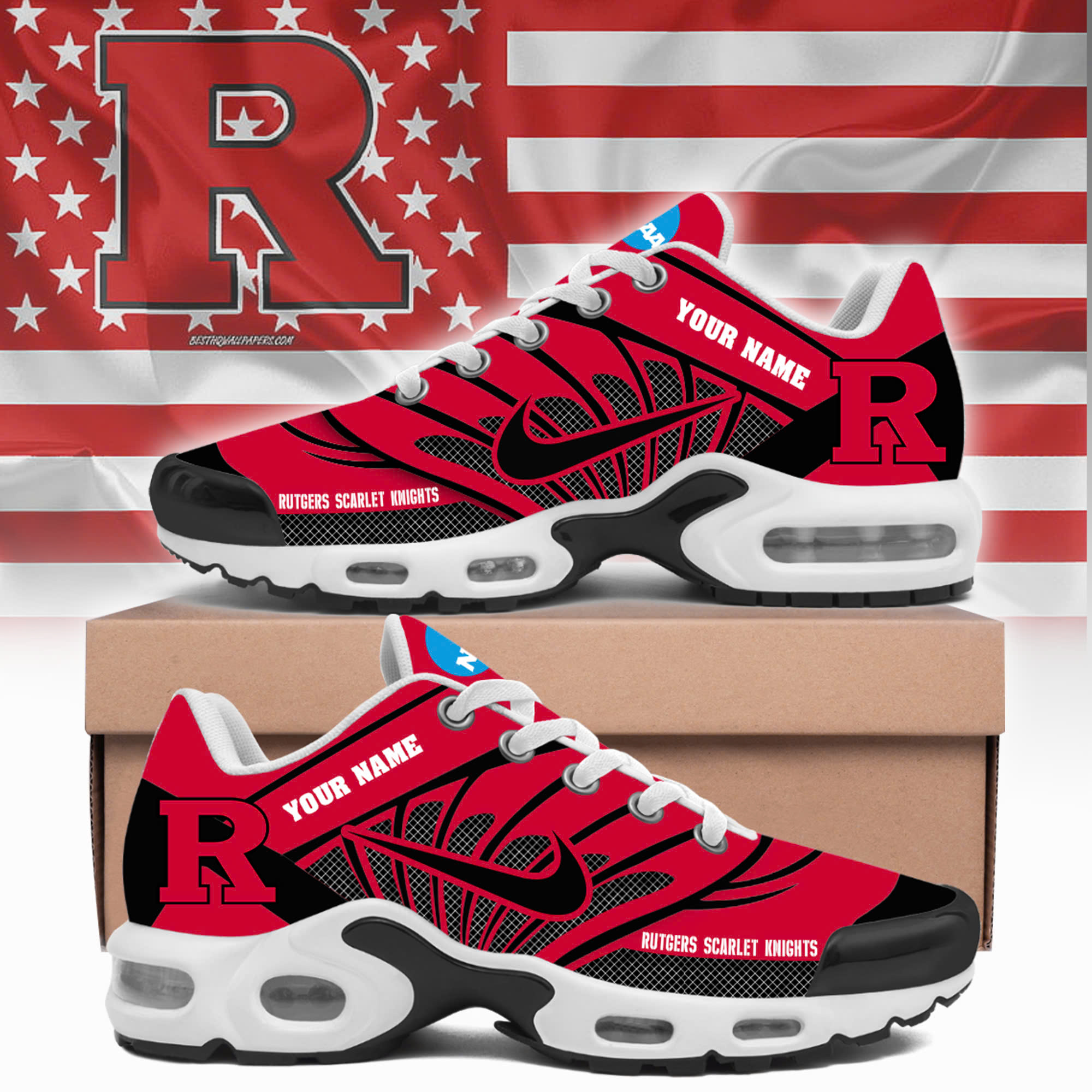 Rutgers Scarlet Knights Football Custom Sport Shoes - Famjoys Rutgers Scarlet Knights Football Custom Sport Shoes - Famjoys