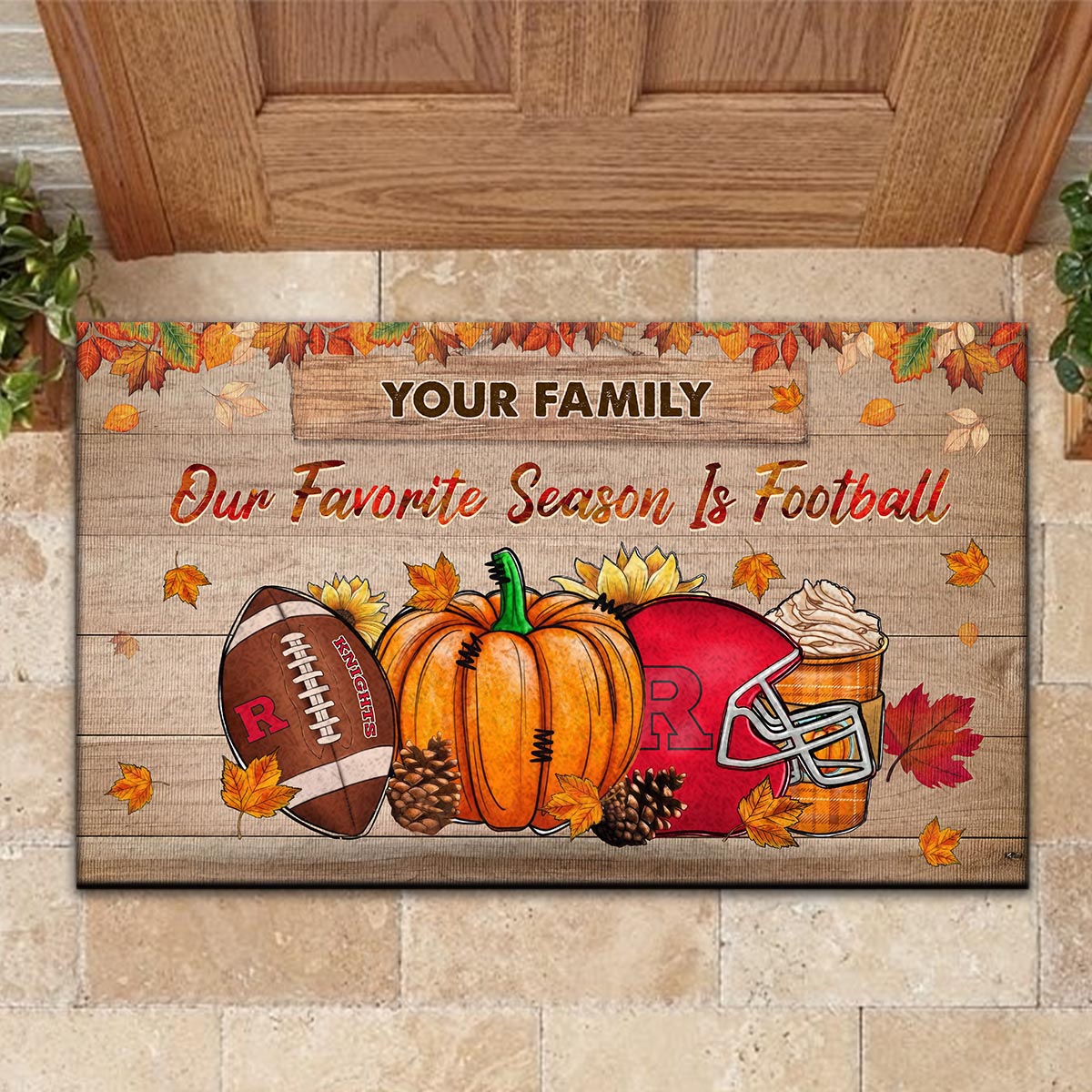 Rutgers Scarlet Knights Our Favorite Season is Football Doormat - Famjoys Rutgers Scarlet Knights Our Favorite Season is Football Doormat - Famjoys