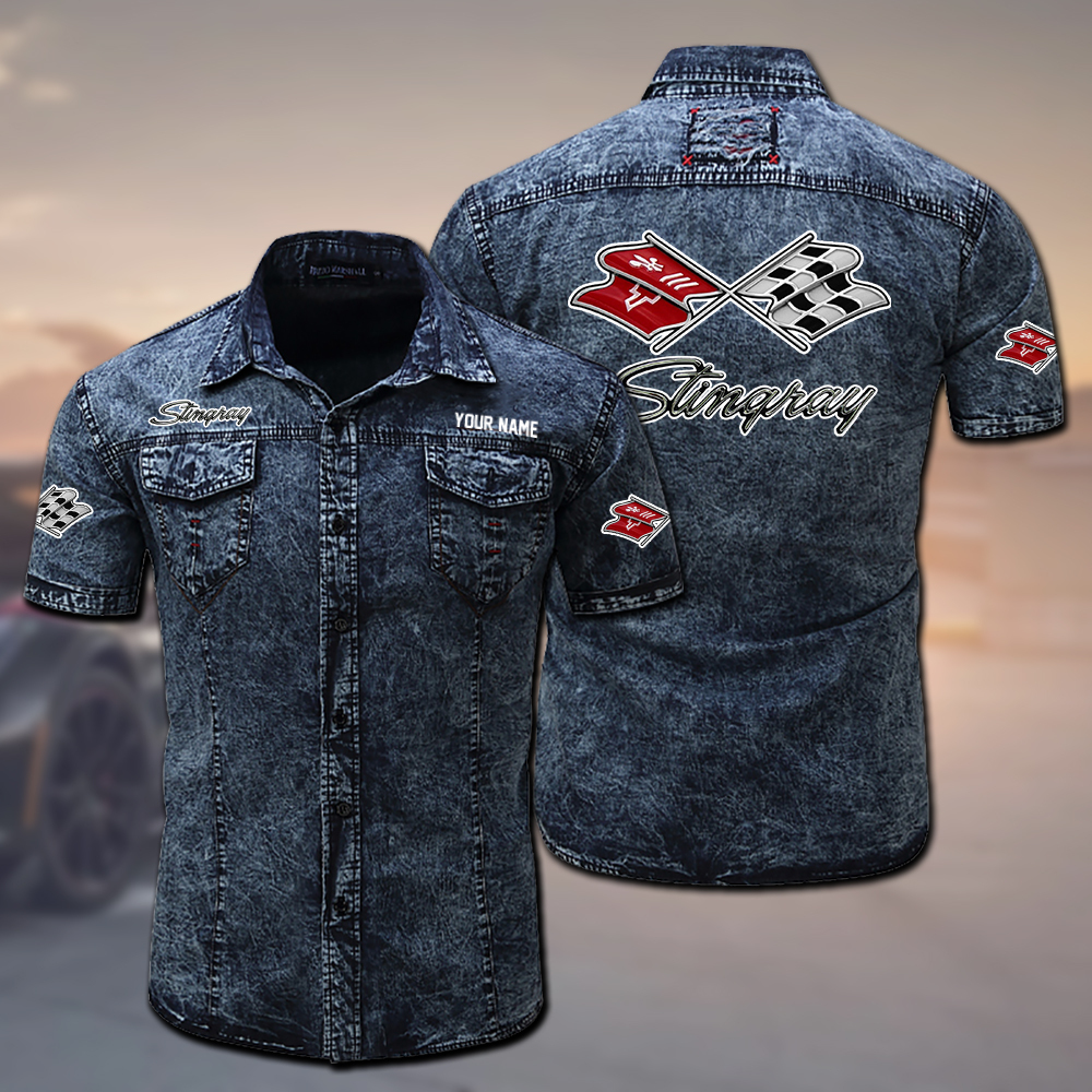RYELPC43C3 Chevrolet Corvette Denim Shirt - Famjoys RYELPC43C3 Chevrolet Corvette Denim Shirt - Famjoys