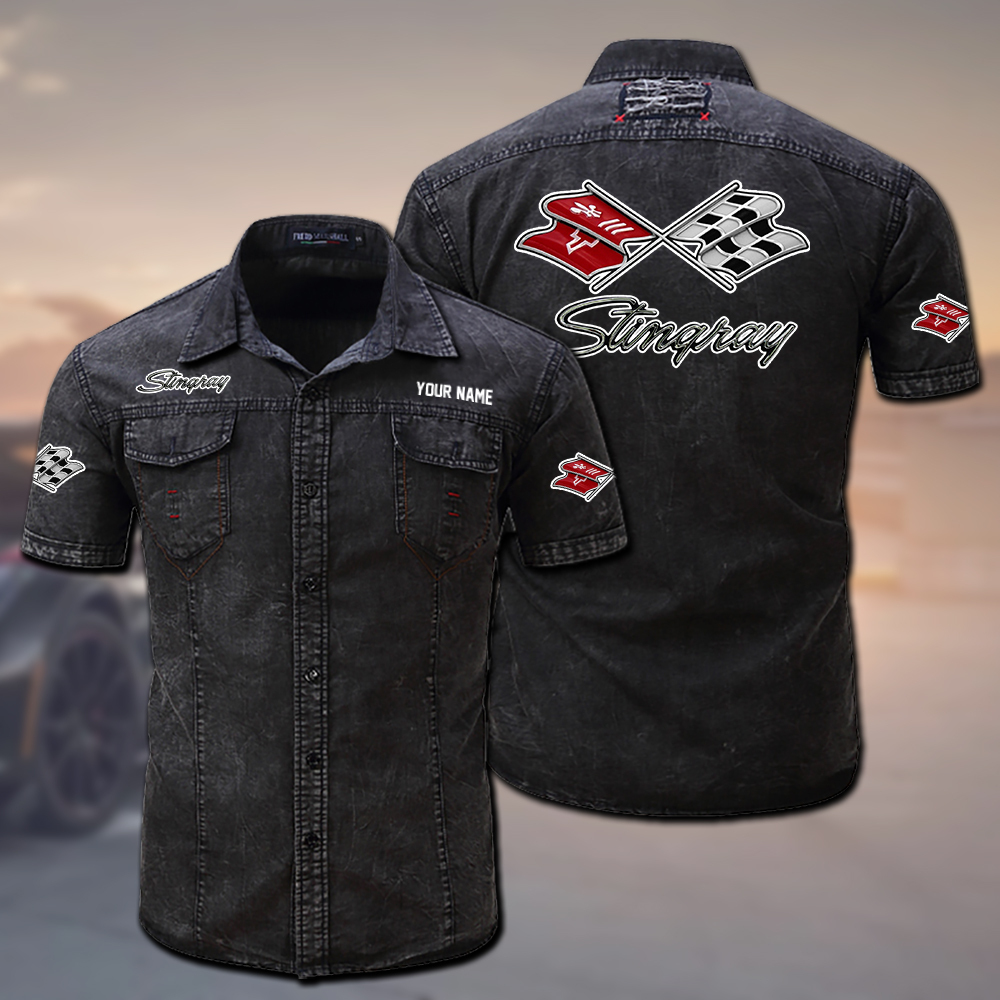 RYELPC43C3 Chevrolet Corvette Denim Shirt - Famjoys RYELPC43C3 Chevrolet Corvette Denim Shirt - Famjoys