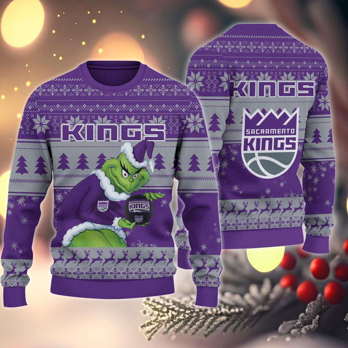 Sacramento Kings Grinch Christmas Ugly Sweater - Famjoys Sacramento Kings Grinch Christmas Ugly Sweater - Famjoys