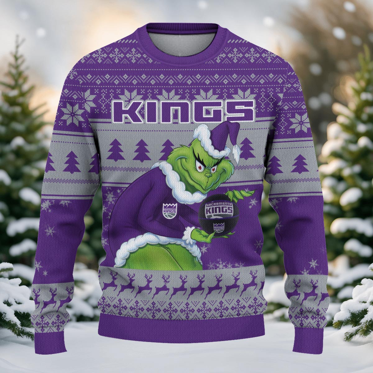 Sacramento Kings Grinch Christmas Ugly Sweater - Famjoys Sacramento Kings Grinch Christmas Ugly Sweater - Famjoys