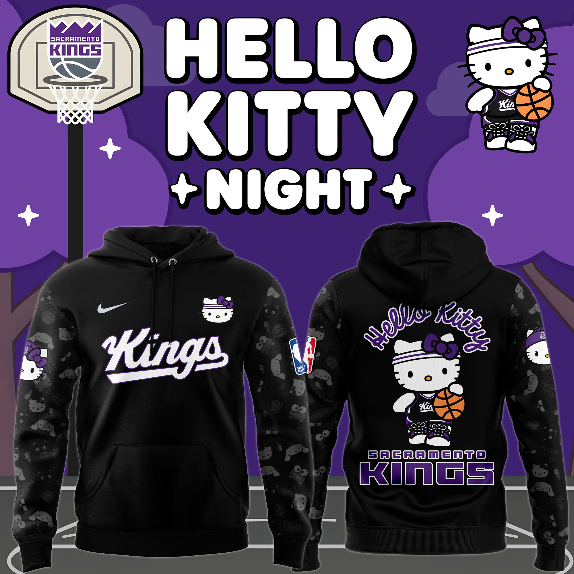 Sacramento Kings Night Premium Pullover Hoodie - Famjoys Sacramento Kings Night Premium Pullover Hoodie - Famjoys