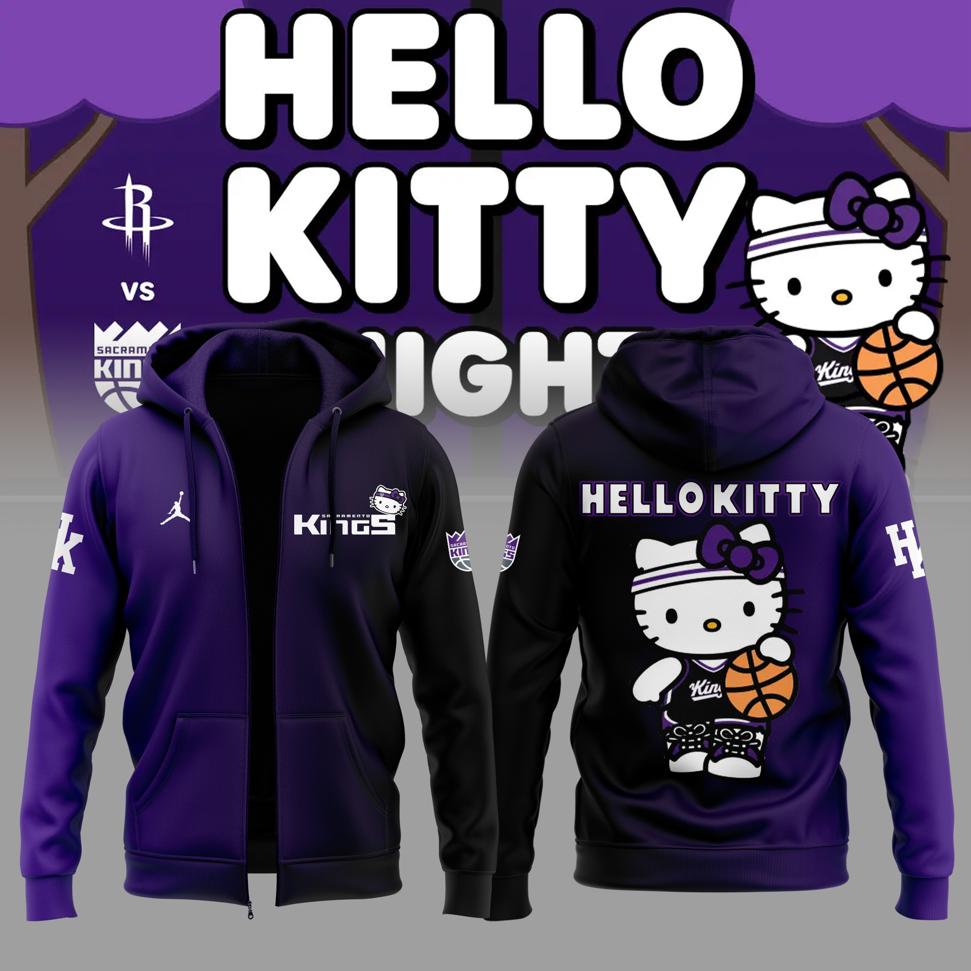 Sacramento Kings Zip Hoodie 2024 - Famjoys Sacramento Kings Zip Hoodie 2024 - Famjoys