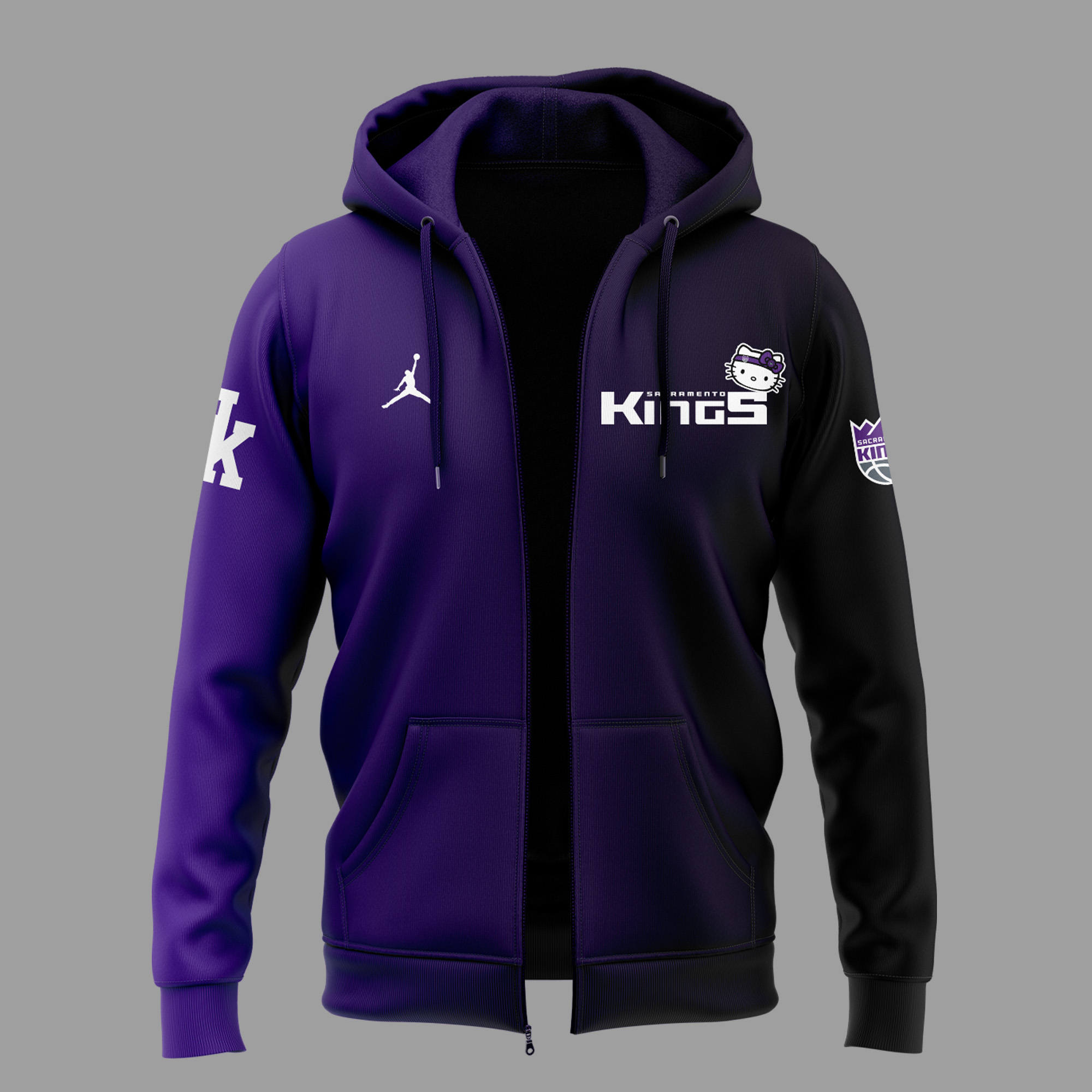 Sacramento Kings Zip Hoodie 2024 - Famjoys Sacramento Kings Zip Hoodie 2024 - Famjoys