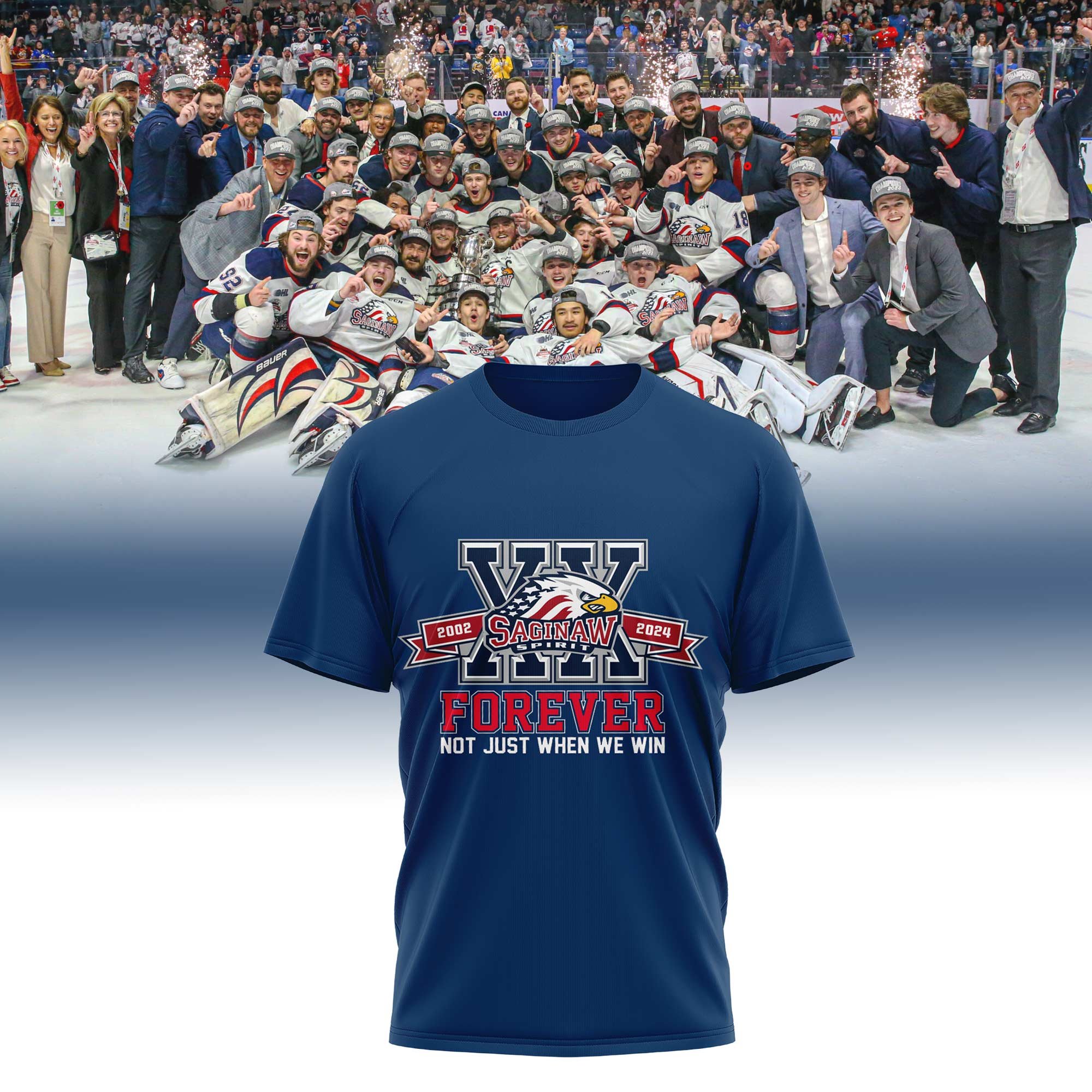 Saginaw Spirit Tshirt ” Forever Not Just When We Win “ - Famjoys Saginaw Spirit Tshirt ” Forever Not Just When We Win “ - Famjoys