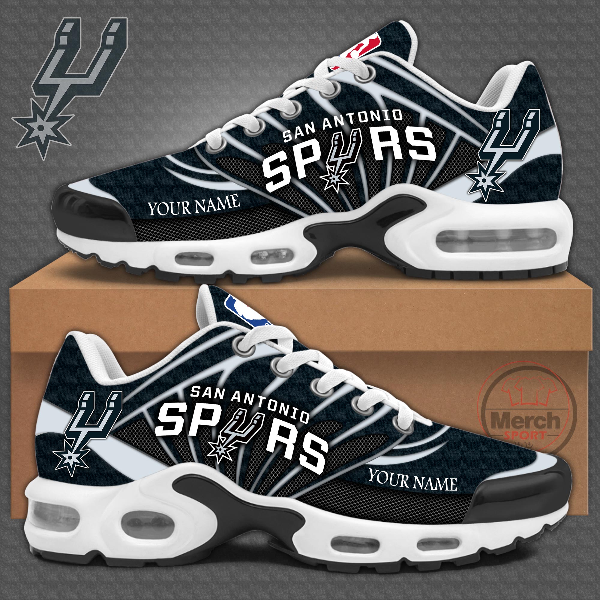 San Antonio Spurs Personalized Air Max Plus Sneakers V1