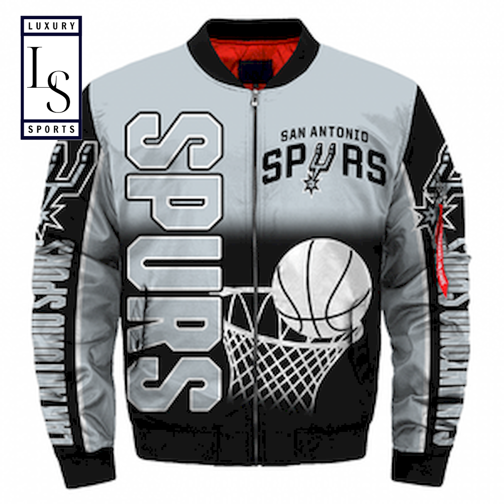 San Antonio Spurs Score Bomber Jacket - Famjoys San Antonio Spurs Score Bomber Jacket - Famjoys