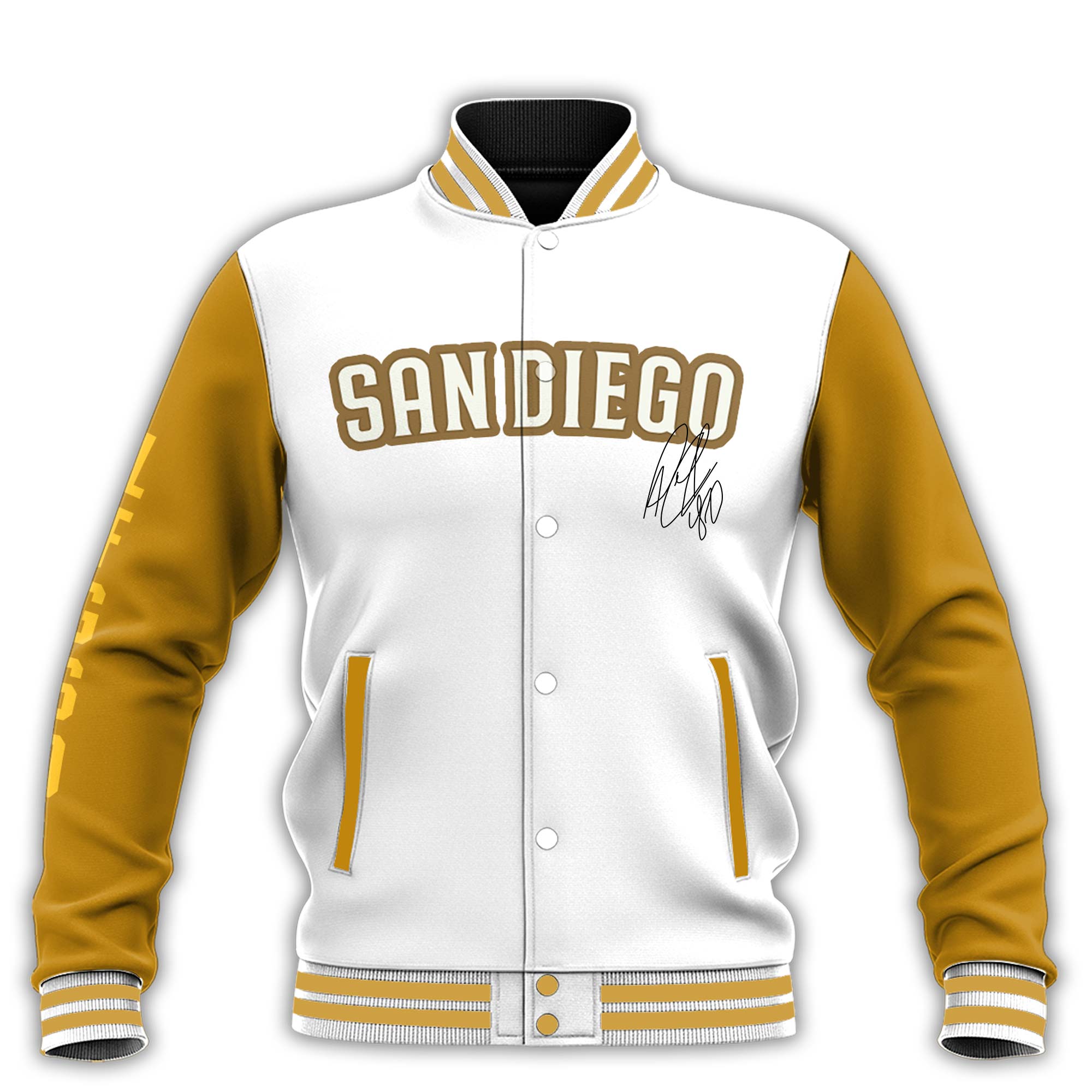San Diego Padres ”LFGSD” Jacket With “Jorge Alfaro” Signature - Famjoys San Diego Padres ”LFGSD” Jacket With “Jorge Alfaro” Signature - Famjoys