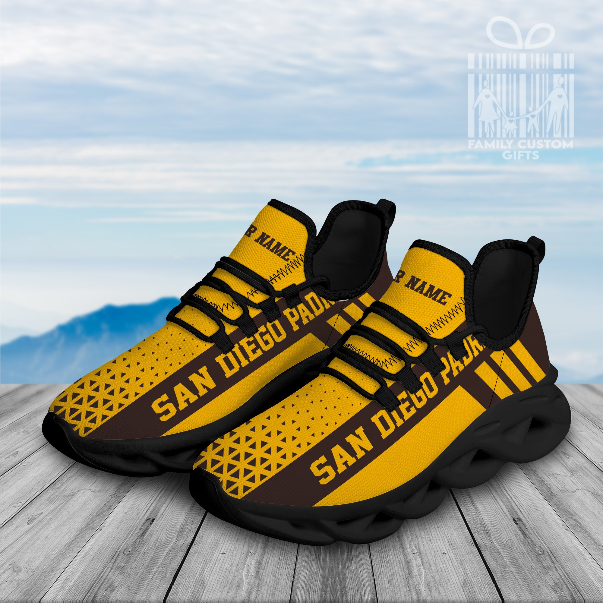 San Diego Padres Custom Baseball Personalized Max Soul Sneakers Running Sport Shoes for Men Women - Famjoys San Diego Padres Custom Baseball Personalized Max Soul Sneakers Running Sport Shoes for Men Women - Famjoys