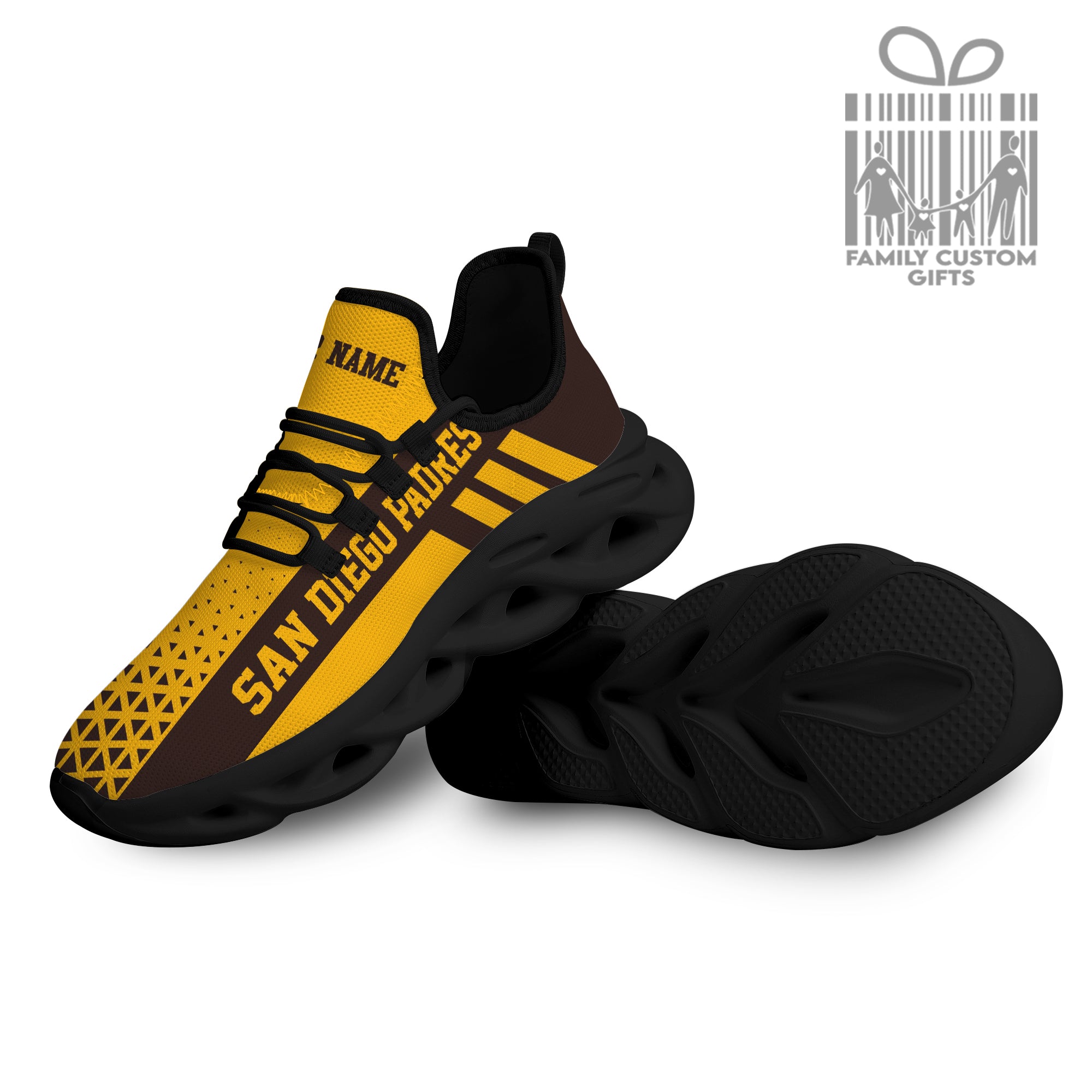 San Diego Padres Custom Baseball Personalized Max Soul Sneakers Running Sport Shoes for Men Women - Famjoys San Diego Padres Custom Baseball Personalized Max Soul Sneakers Running Sport Shoes for Men Women - Famjoys