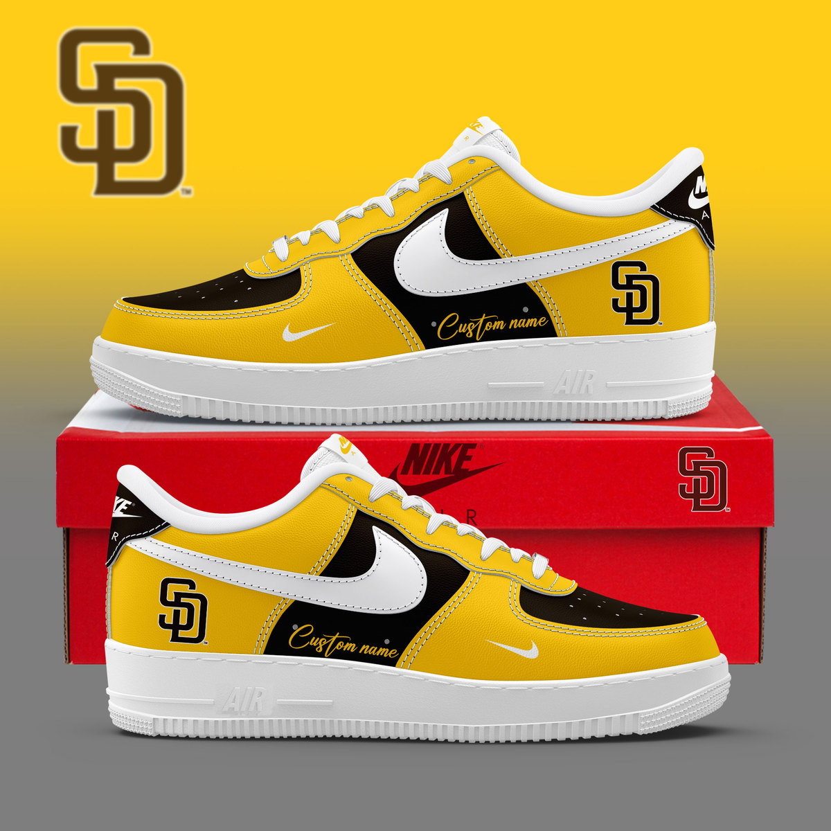 San Diego Padres Custom Name Sneakers-SP02042403ID10DS10 - Famjoys San Diego Padres Custom Name Sneakers-SP02042403ID10DS10 - Famjoys