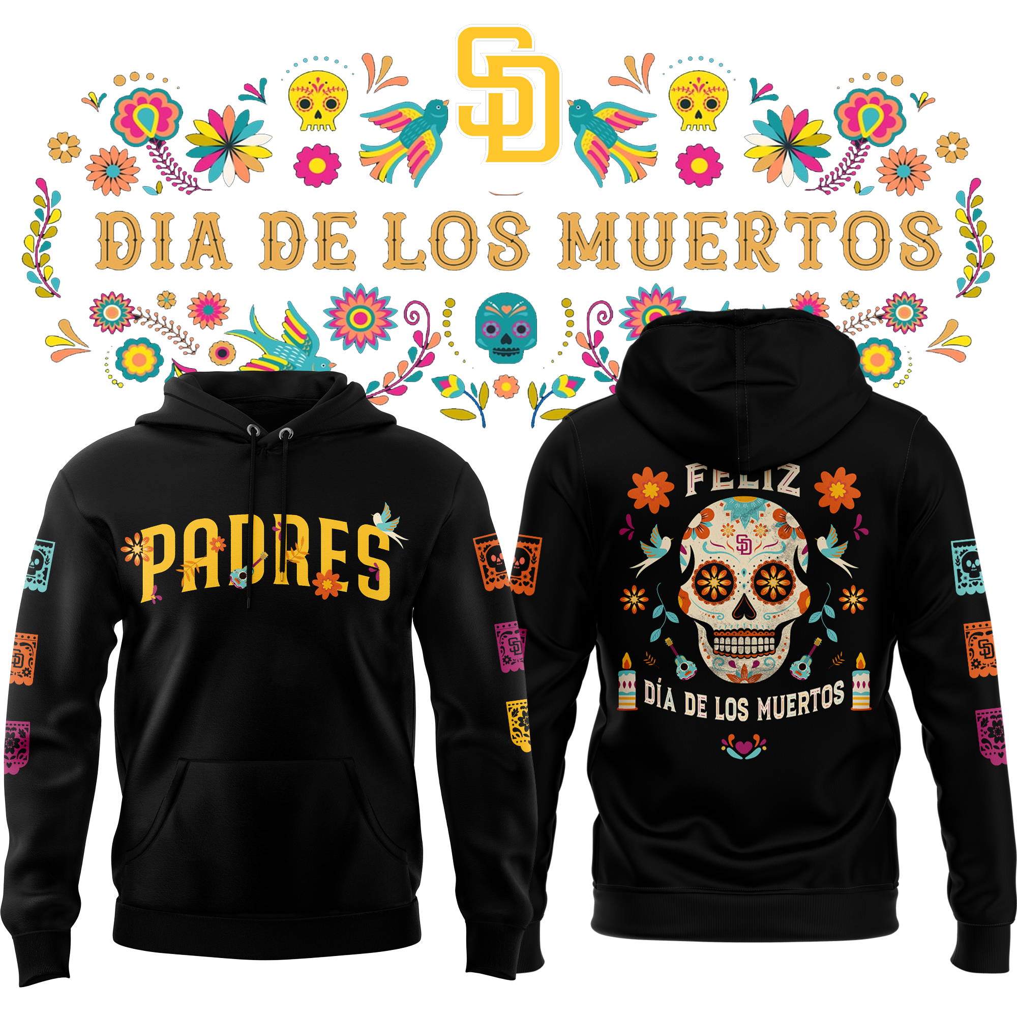 San Diego Padres Dia De Los Muertos Premium Hoodie - Famjoys San Diego Padres Dia De Los Muertos Premium Hoodie - Famjoys