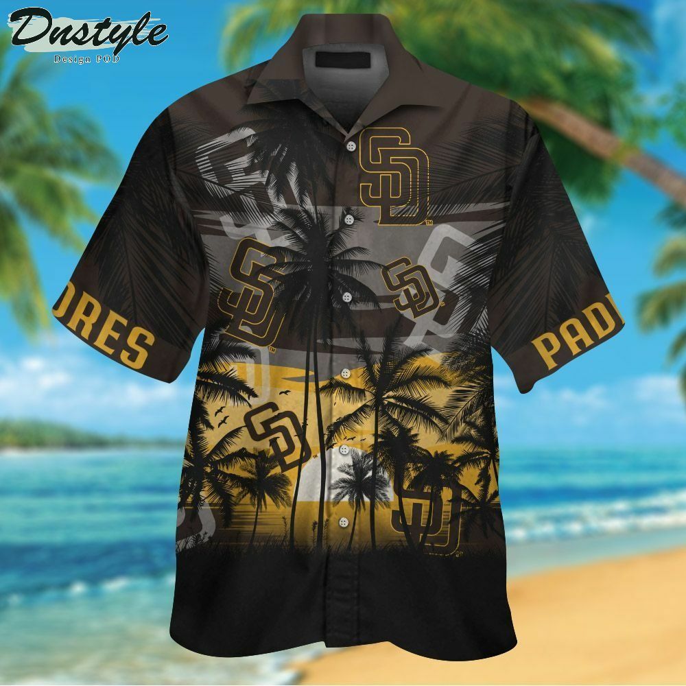 San Diego Padres Tropical Aloha Hawaiian Shirt - Famjoys San Diego Padres Tropical Aloha Hawaiian Shirt - Famjoys