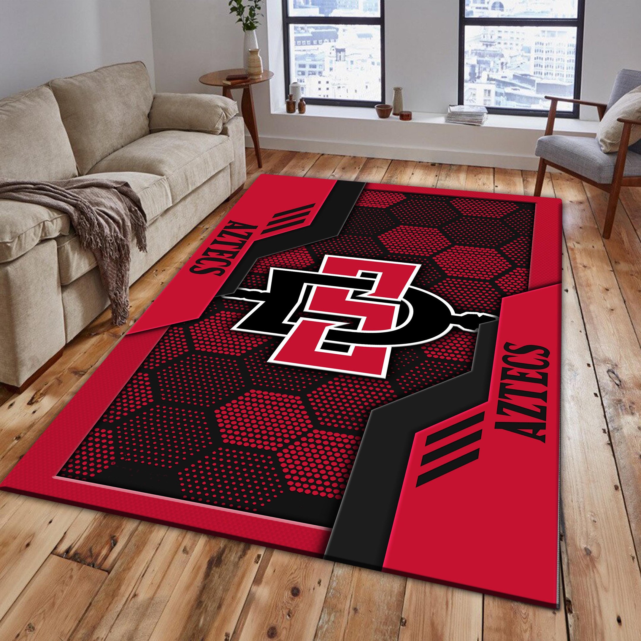 San Diego State Aztecs Area Rugs 3785 - Famjoys San Diego State Aztecs Area Rugs 3785 - Famjoys