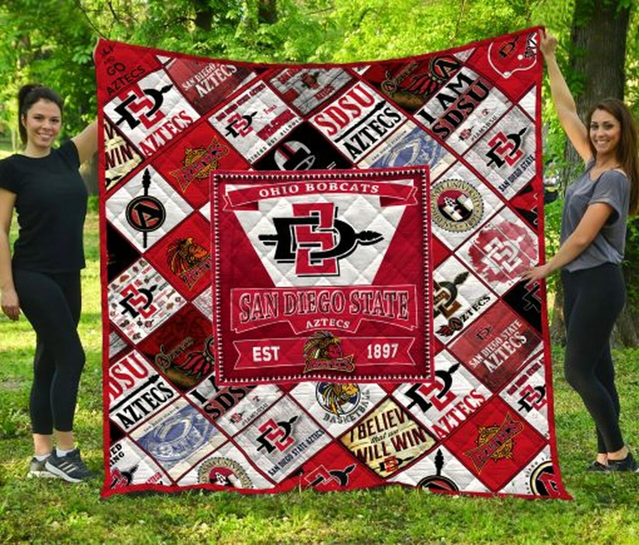 San Diego State Aztecs Quilt Blanket #1426 - Famjoys San Diego State Aztecs Quilt Blanket #1426 - Famjoys