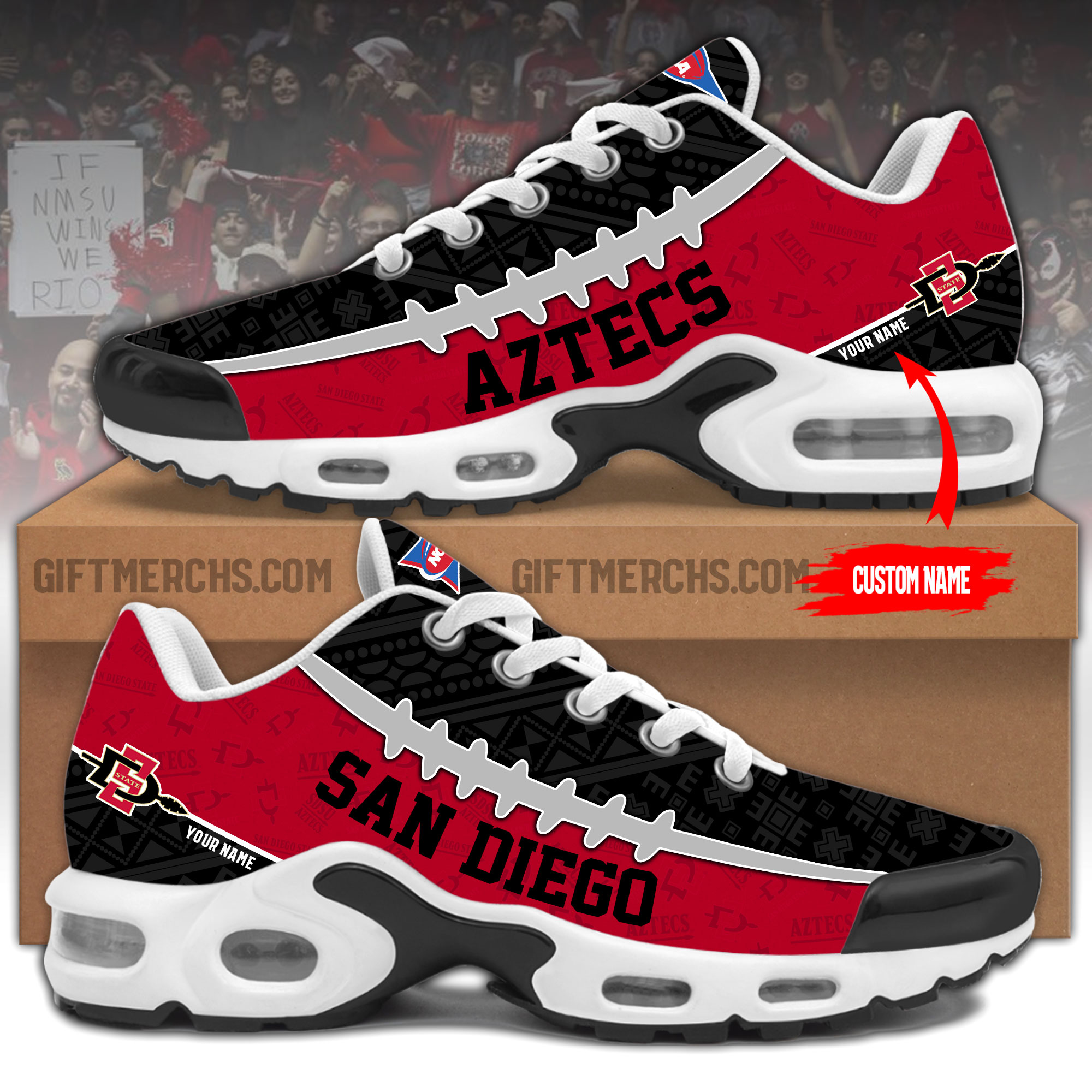 San Diego State Personalized Shoes - Famjoys San Diego State Personalized Shoes - Famjoys