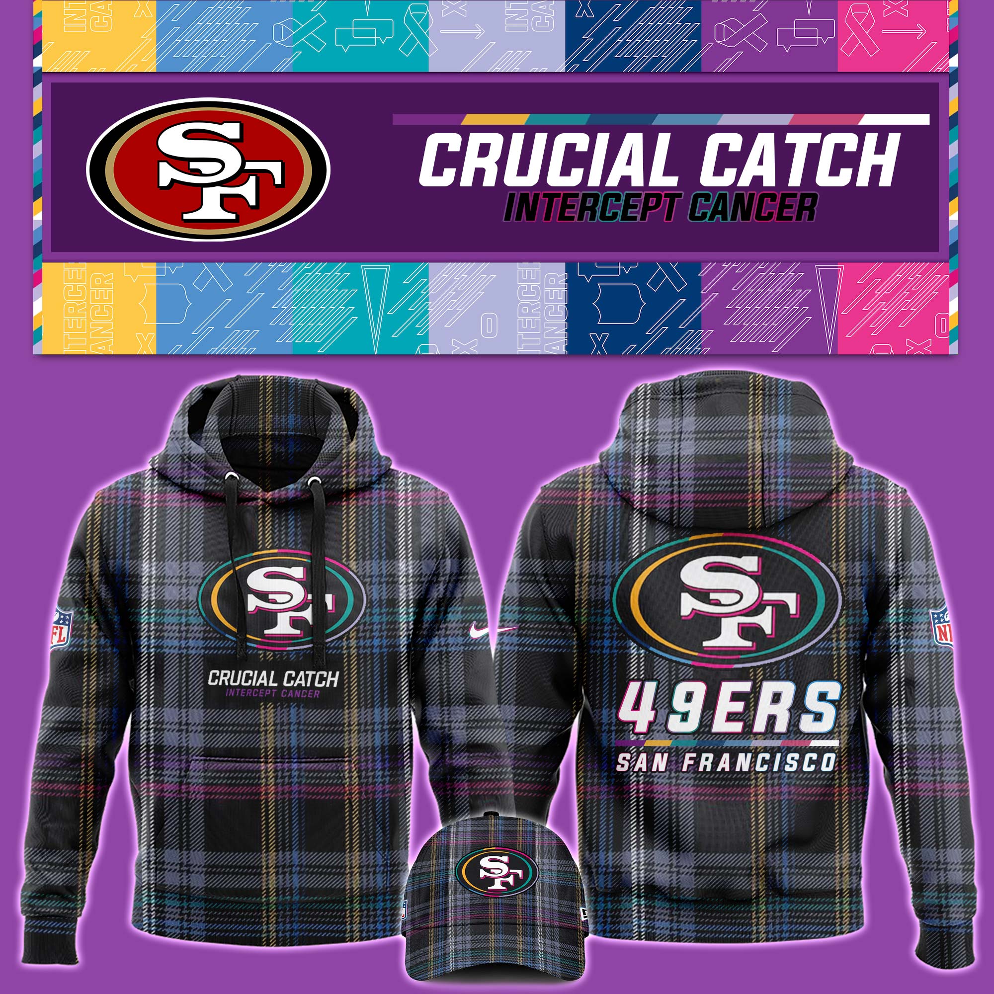 San Francisco 49er Crucial Catch Hoodie V2 - Famjoys San Francisco 49er Crucial Catch Hoodie V2 - Famjoys
