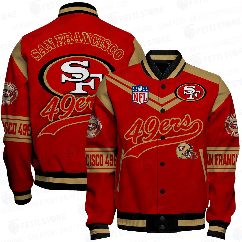 San Francisco 49ers American Football League Pattern Varsity Jacket SH1 V2 - Famjoys San Francisco 49ers American Football League Pattern Varsity Jacket SH1 V2 - Famjoys