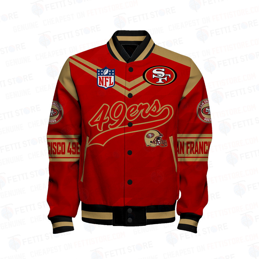 San Francisco 49ers American Football League Pattern Varsity Jacket SH1 V2 - Famjoys San Francisco 49ers American Football League Pattern Varsity Jacket SH1 V2 - Famjoys