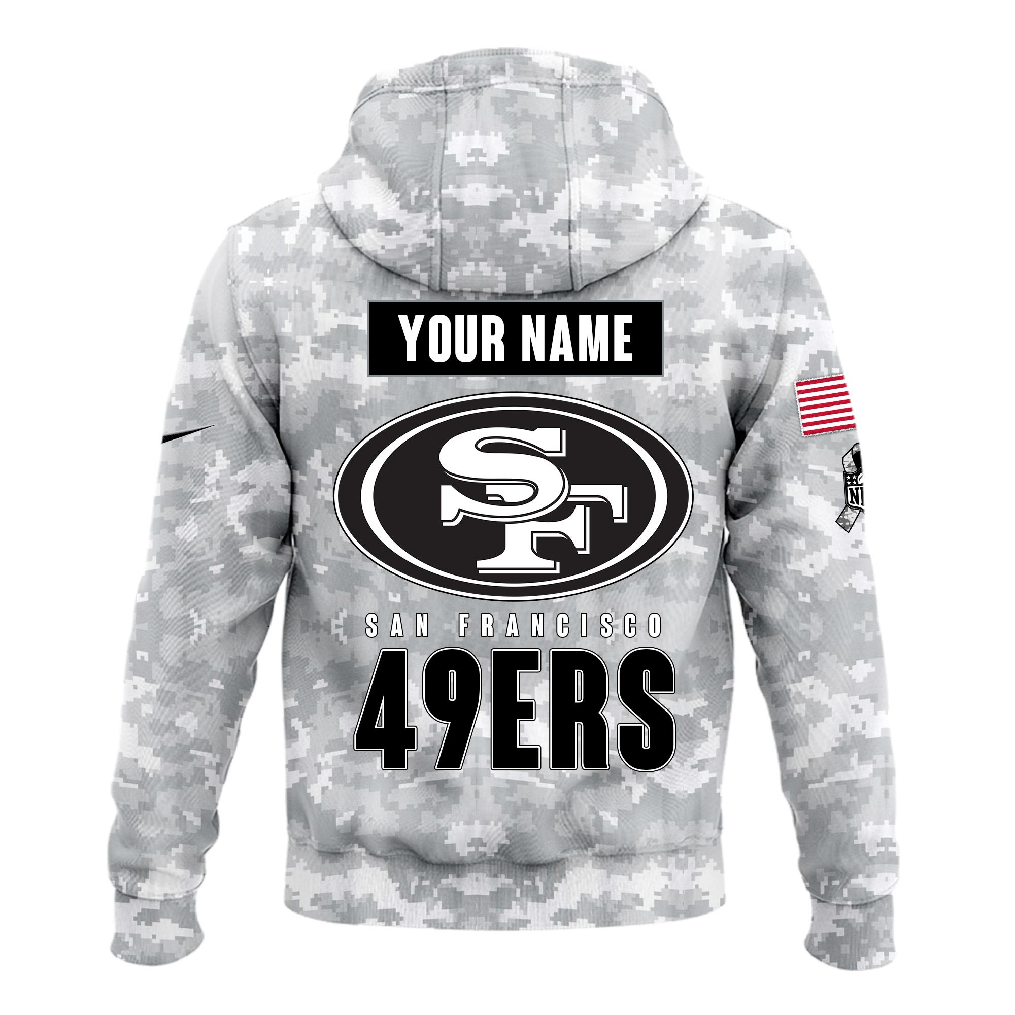 San Francisco 49ers Arctic Camo Salute to Service Club Hoodie Edition - Famjoys San Francisco 49ers Arctic Camo Salute to Service Club Hoodie Edition - Famjoys