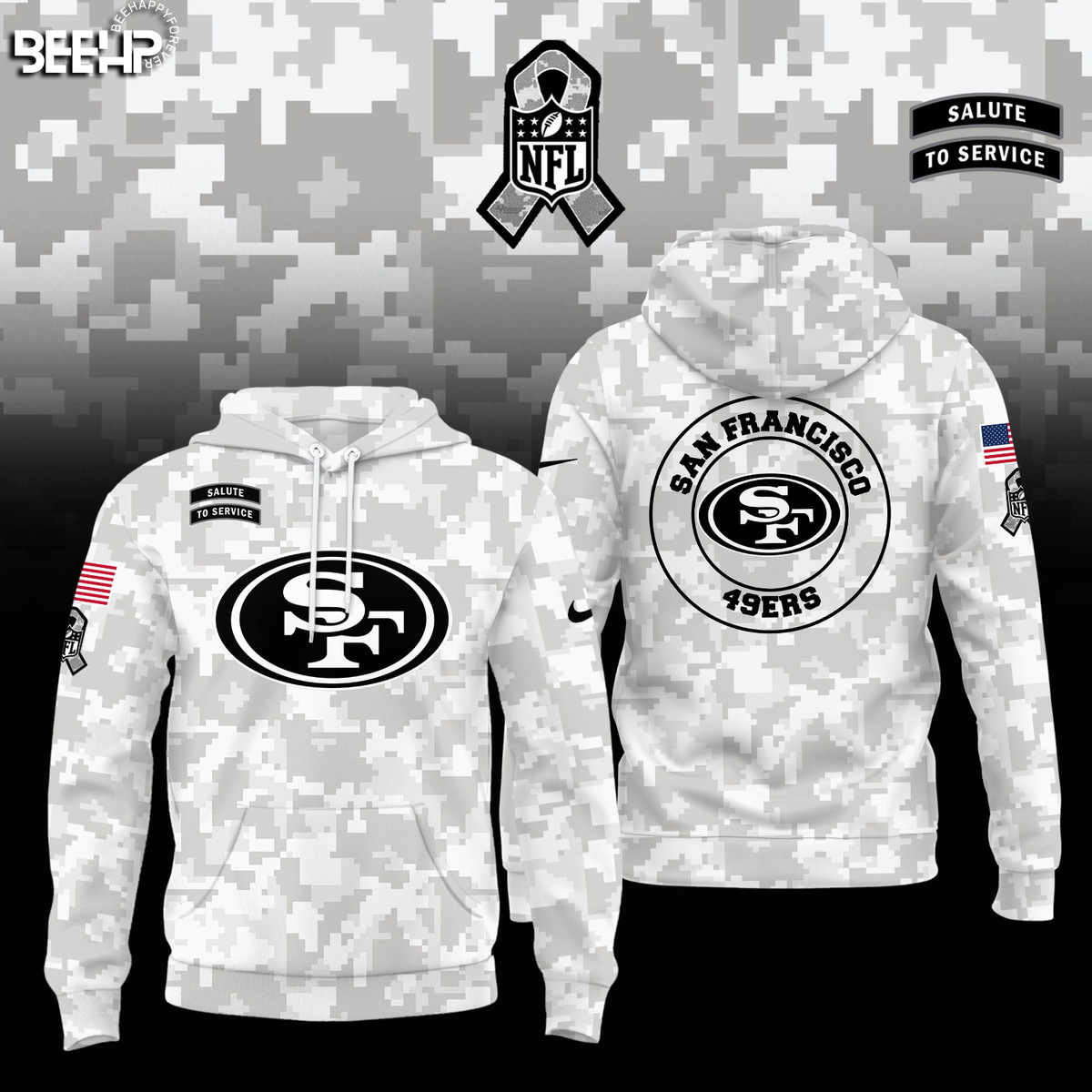 San Francisco 49ers Camo Salute to Service Combo - Famjoys San Francisco 49ers Camo Salute to Service Combo - Famjoys