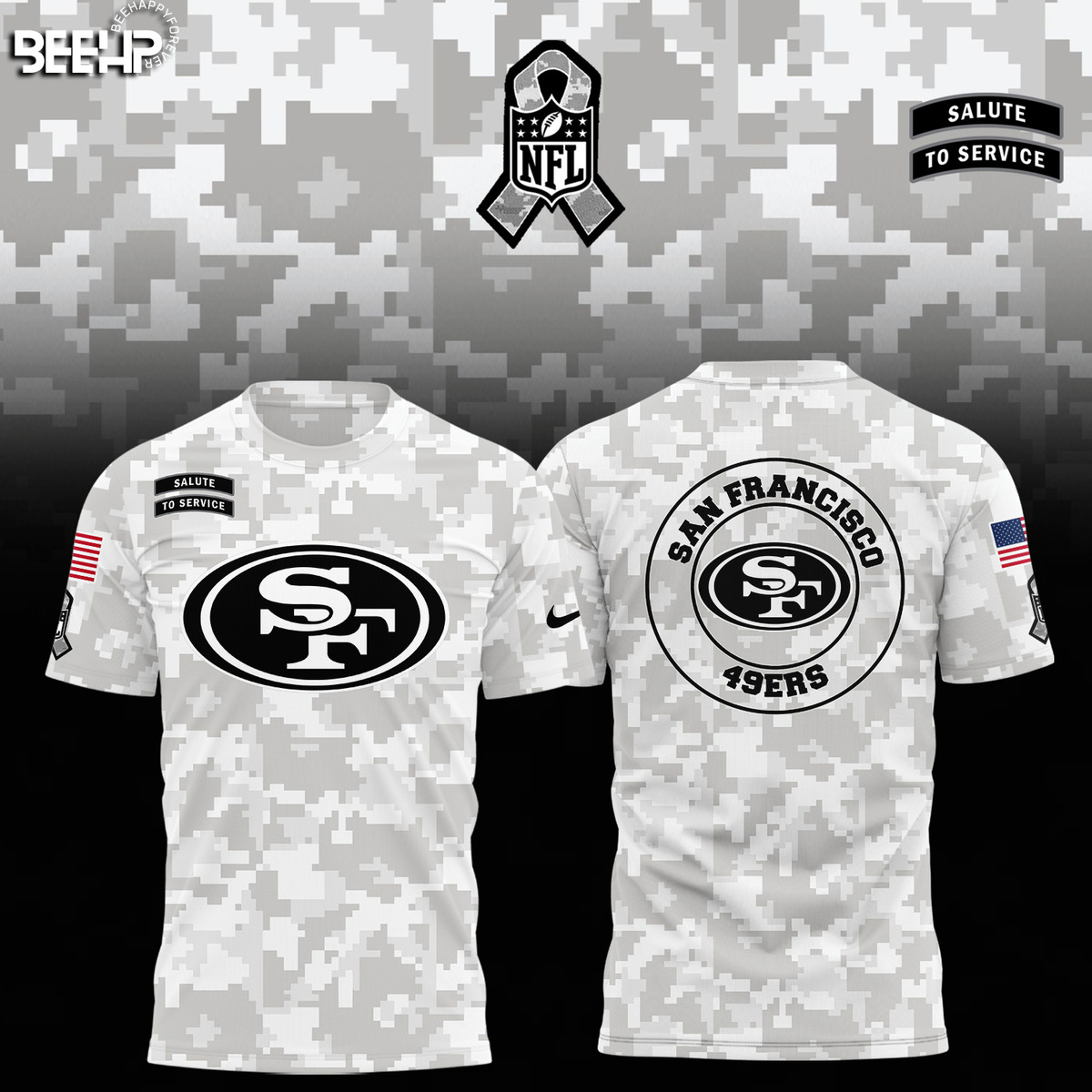San Francisco 49ers Camo Salute to Service Combo - Famjoys San Francisco 49ers Camo Salute to Service Combo - Famjoys