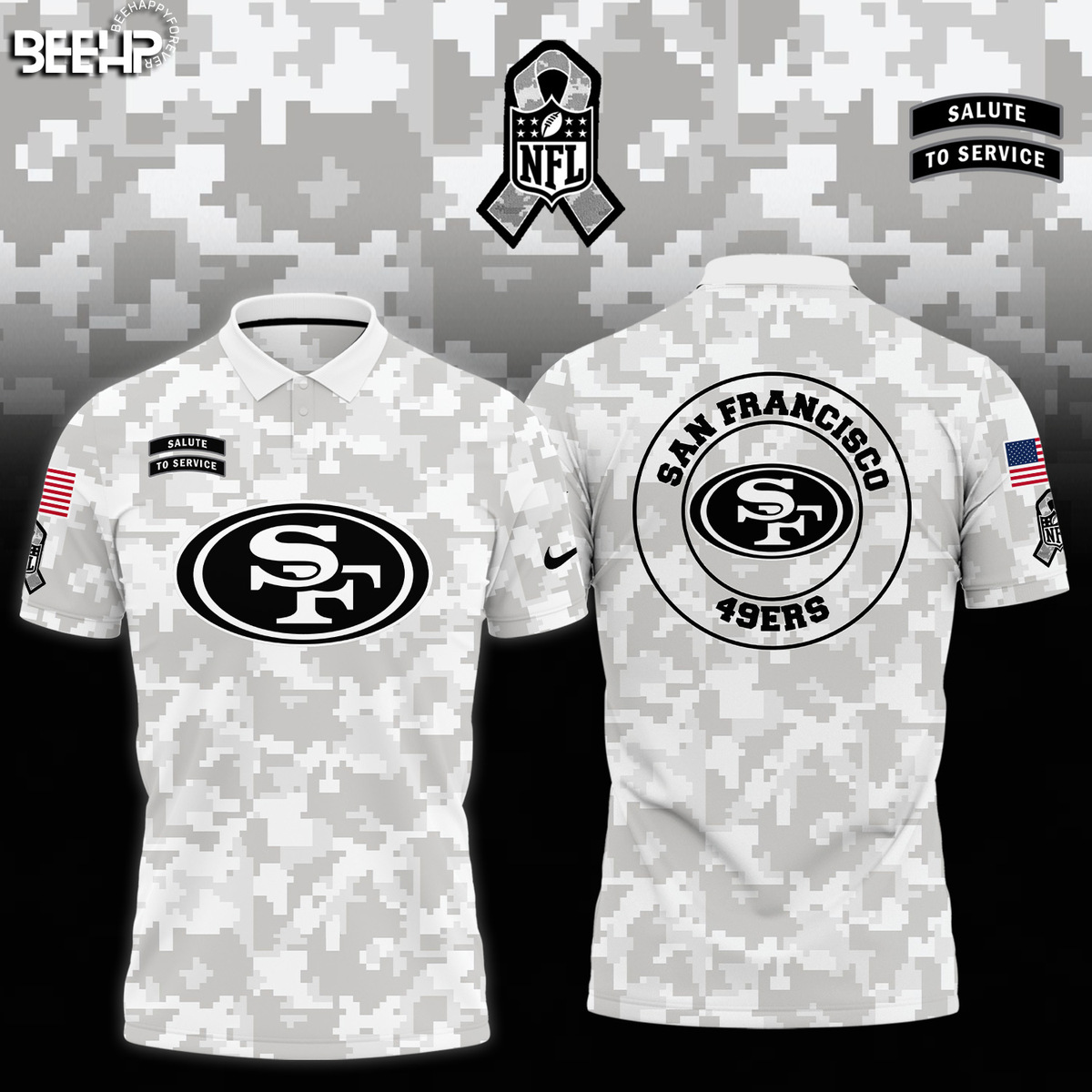 San Francisco 49ers Camo Salute to Service Combo - Famjoys San Francisco 49ers Camo Salute to Service Combo - Famjoys