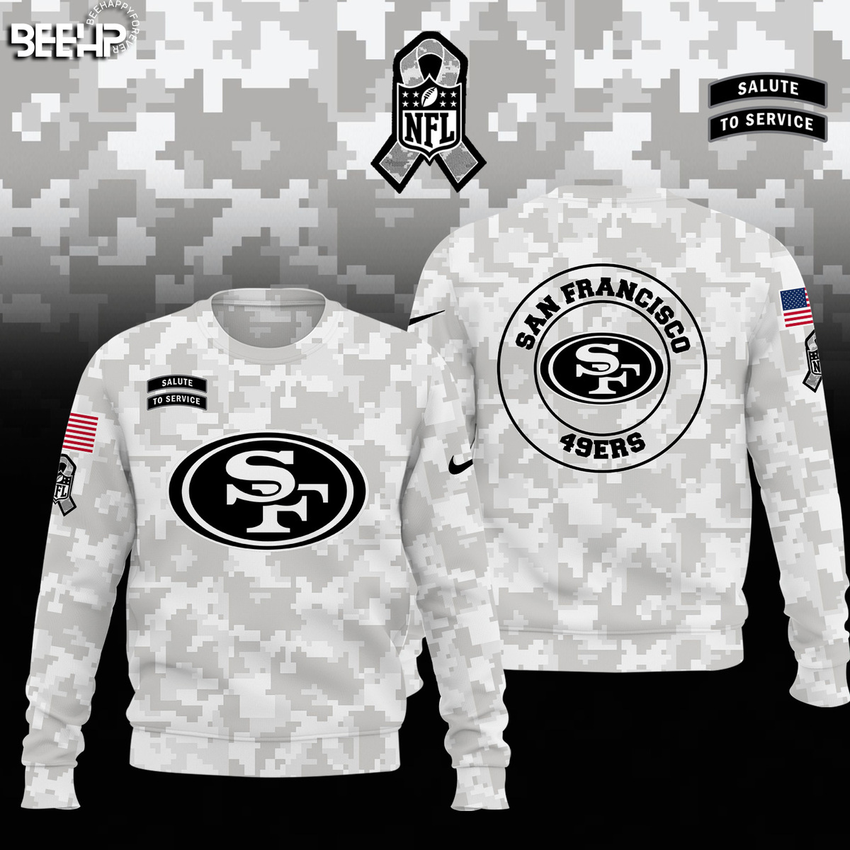 San Francisco 49ers Camo Salute to Service Combo - Famjoys San Francisco 49ers Camo Salute to Service Combo - Famjoys
