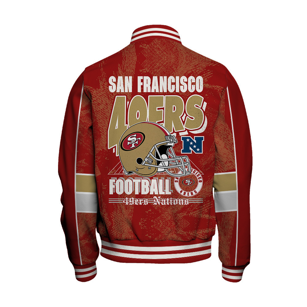 San Francisco 49ers - Cheering Symbols Unisex Varsity Jacket - Famjoys San Francisco 49ers - Cheering Symbols Unisex Varsity Jacket - Famjoys