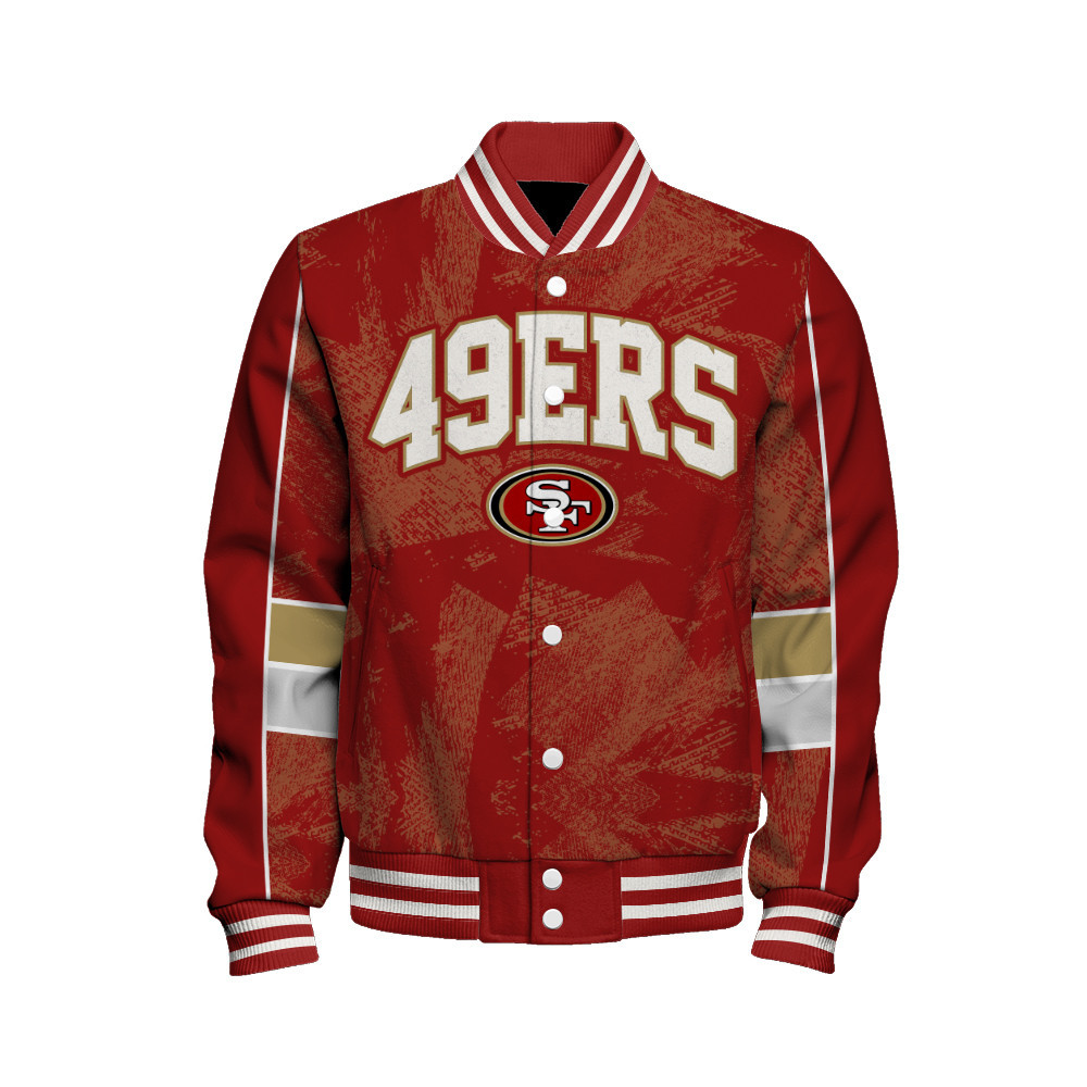 San Francisco 49ers - Cheering Symbols Unisex Varsity Jacket - Famjoys San Francisco 49ers - Cheering Symbols Unisex Varsity Jacket - Famjoys