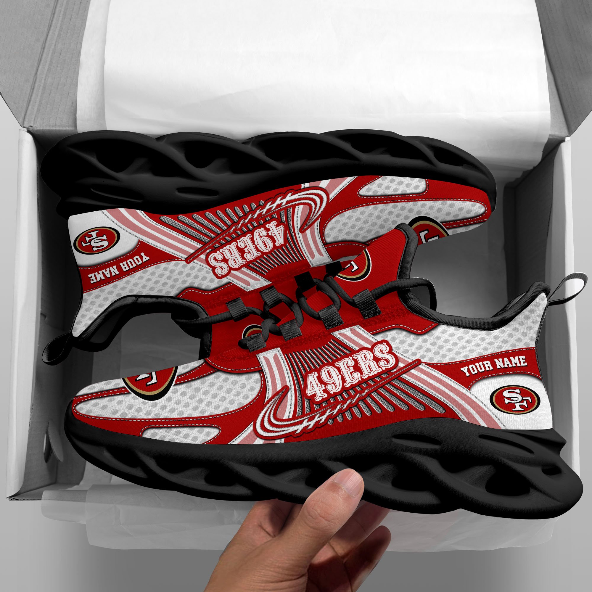 San Francisco 49ers Clunky Sneakers Custom Your Name, Sport Sneakers For Fans, Gifts For Sport Lovers, Gift For Dad ETRG-62453 - Famjoys San Francisco 49ers Clunky Sneakers Custom Your Name, Sport Sneakers For Fans, Gifts For Sport Lovers, Gift For Dad ETRG-62453 - Famjoys