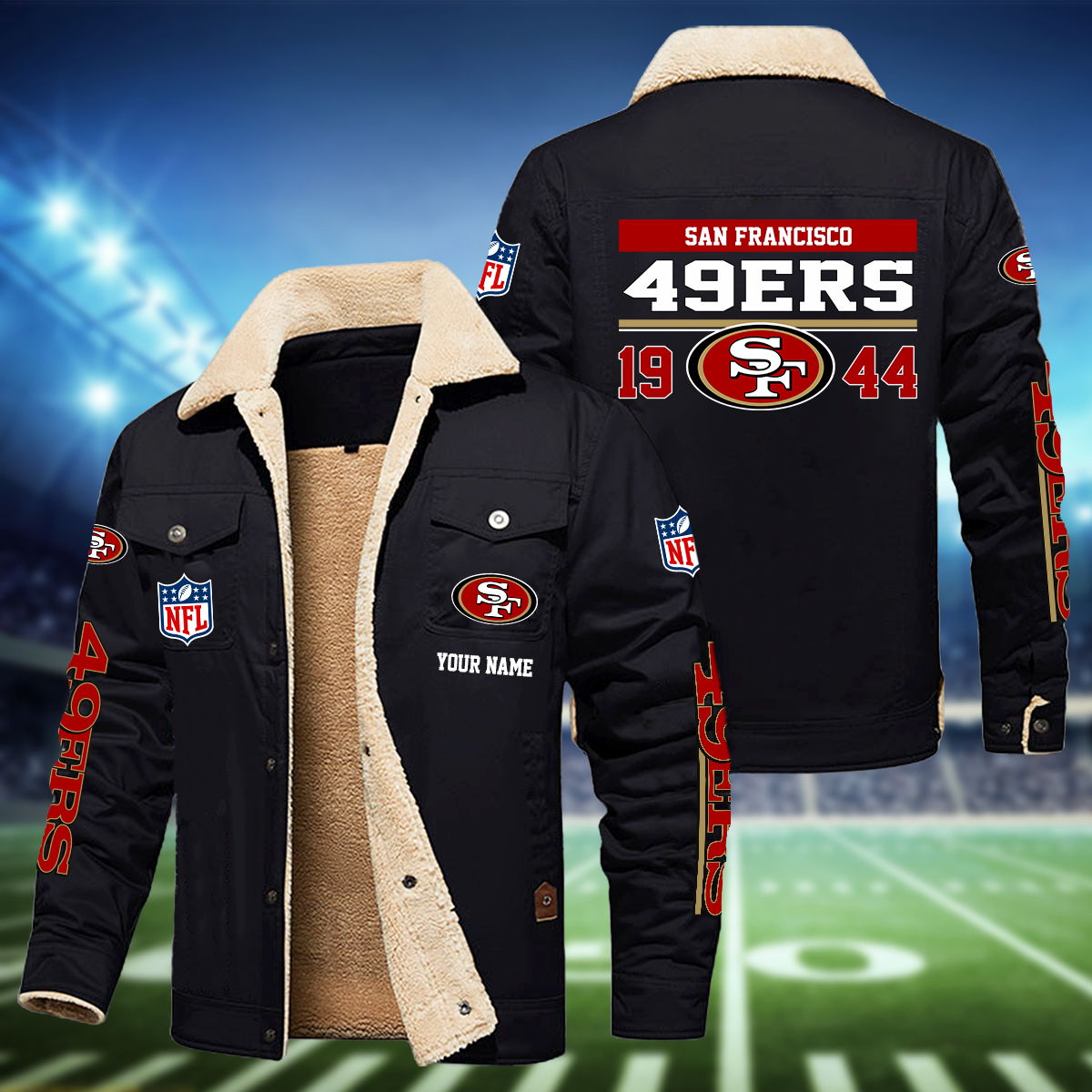 San Francisco 49ers H111 Fleece Jacket SP11122328ID06DS09 - Famjoys San Francisco 49ers H111 Fleece Jacket SP11122328ID06DS09 - Famjoys
