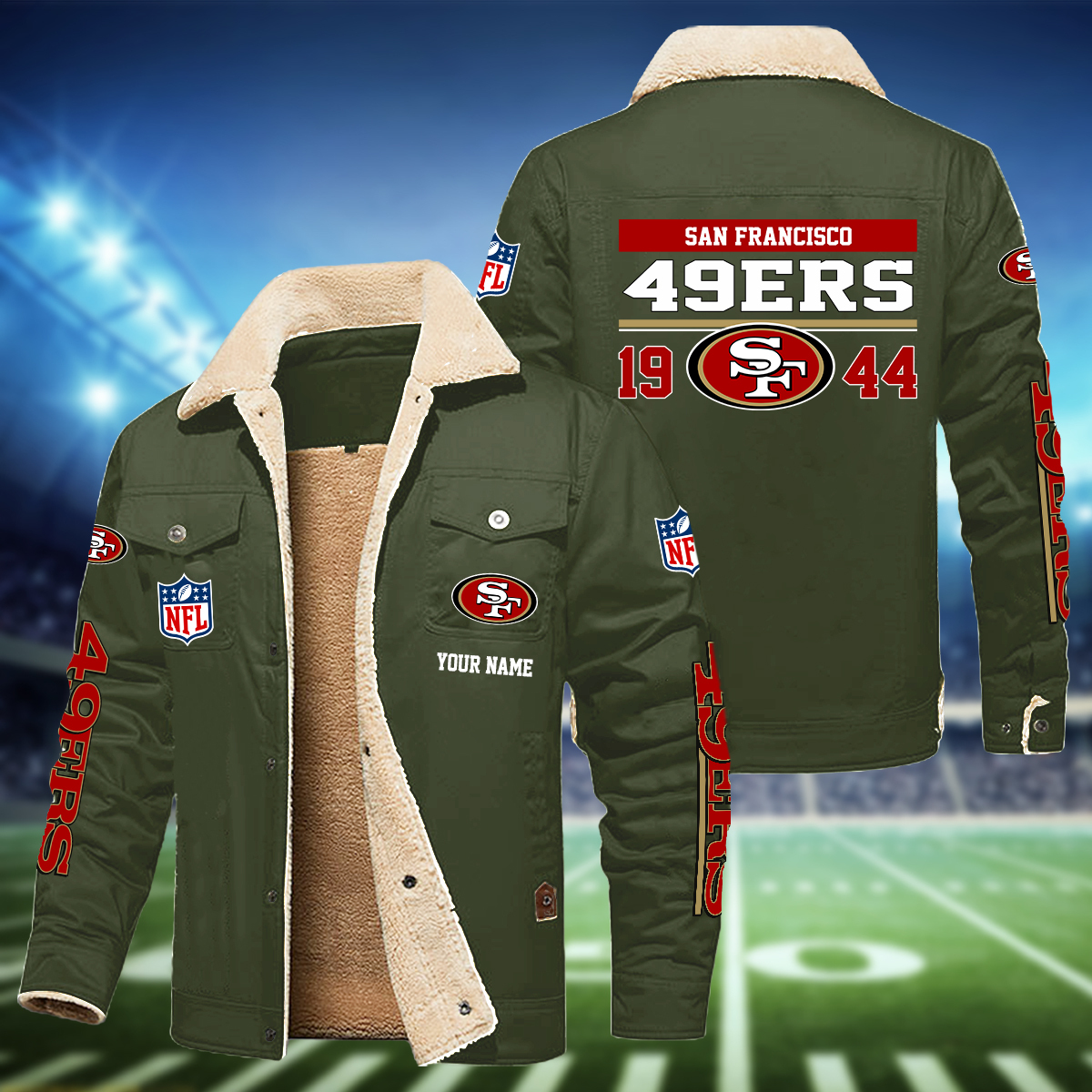 San Francisco 49ers H111 Fleece Jacket SP11122328ID06DS09 - Famjoys San Francisco 49ers H111 Fleece Jacket SP11122328ID06DS09 - Famjoys