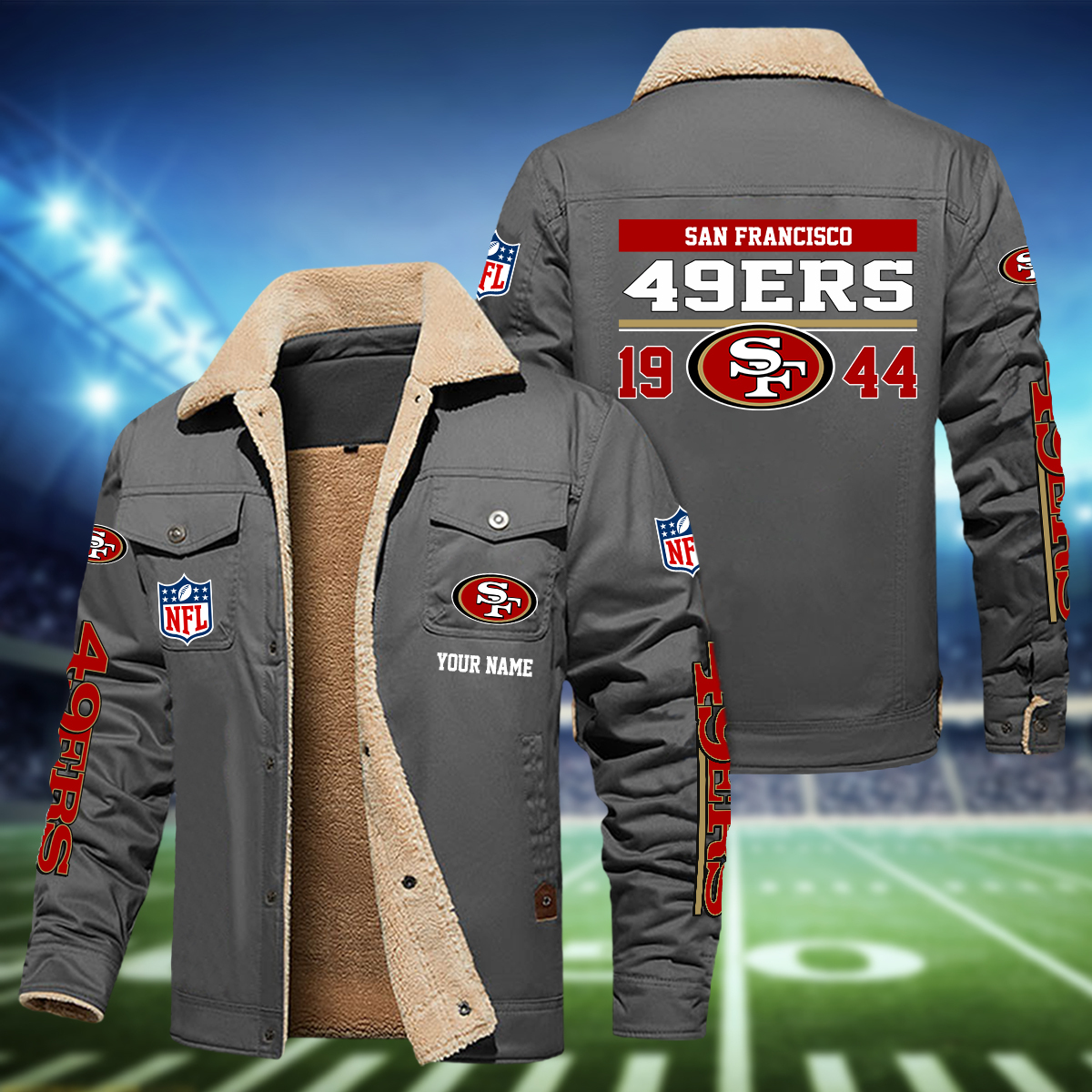 San Francisco 49ers H111 Fleece Jacket SP11122328ID06DS09 - Famjoys San Francisco 49ers H111 Fleece Jacket SP11122328ID06DS09 - Famjoys