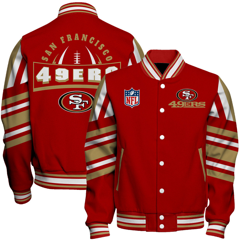 San Francisco 49ers - Immortal Faith Unisex Varsity Jacket - Famjoys San Francisco 49ers - Immortal Faith Unisex Varsity Jacket - Famjoys