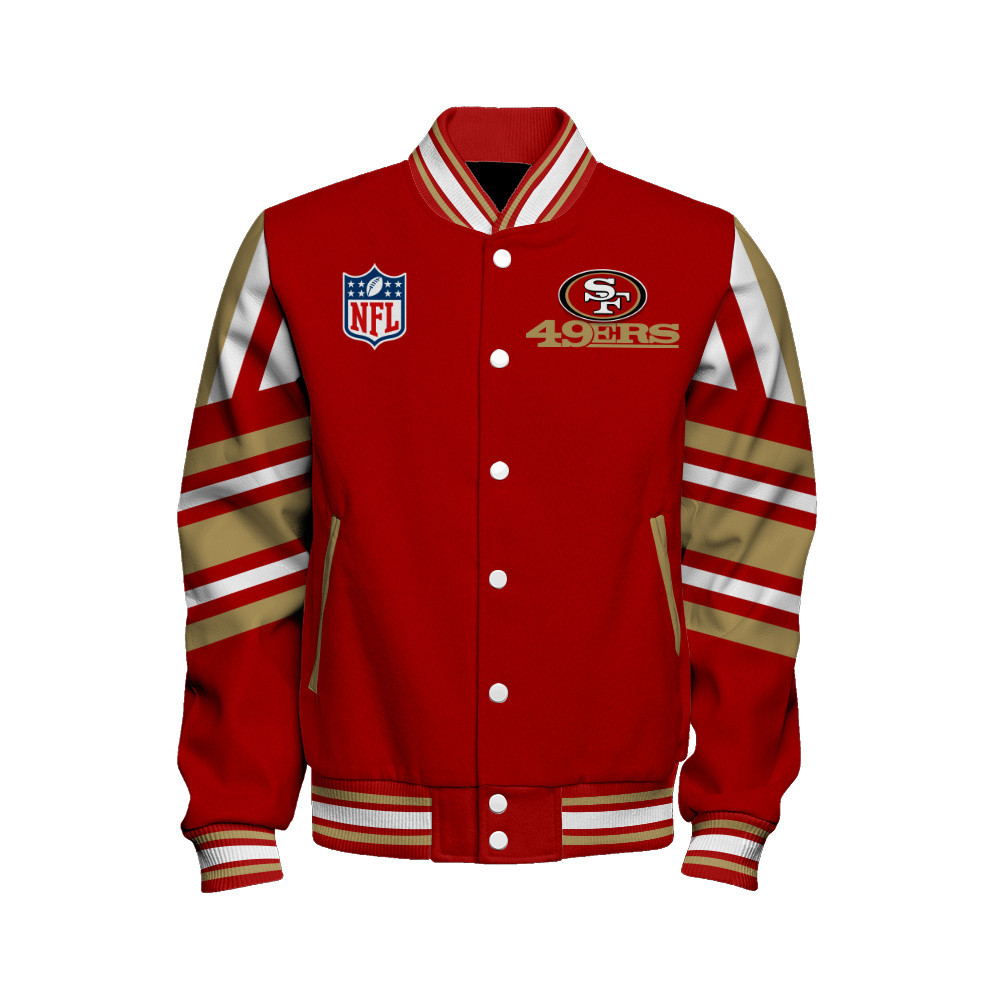 San Francisco 49ers - Immortal Faith Unisex Varsity Jacket - Famjoys San Francisco 49ers - Immortal Faith Unisex Varsity Jacket - Famjoys