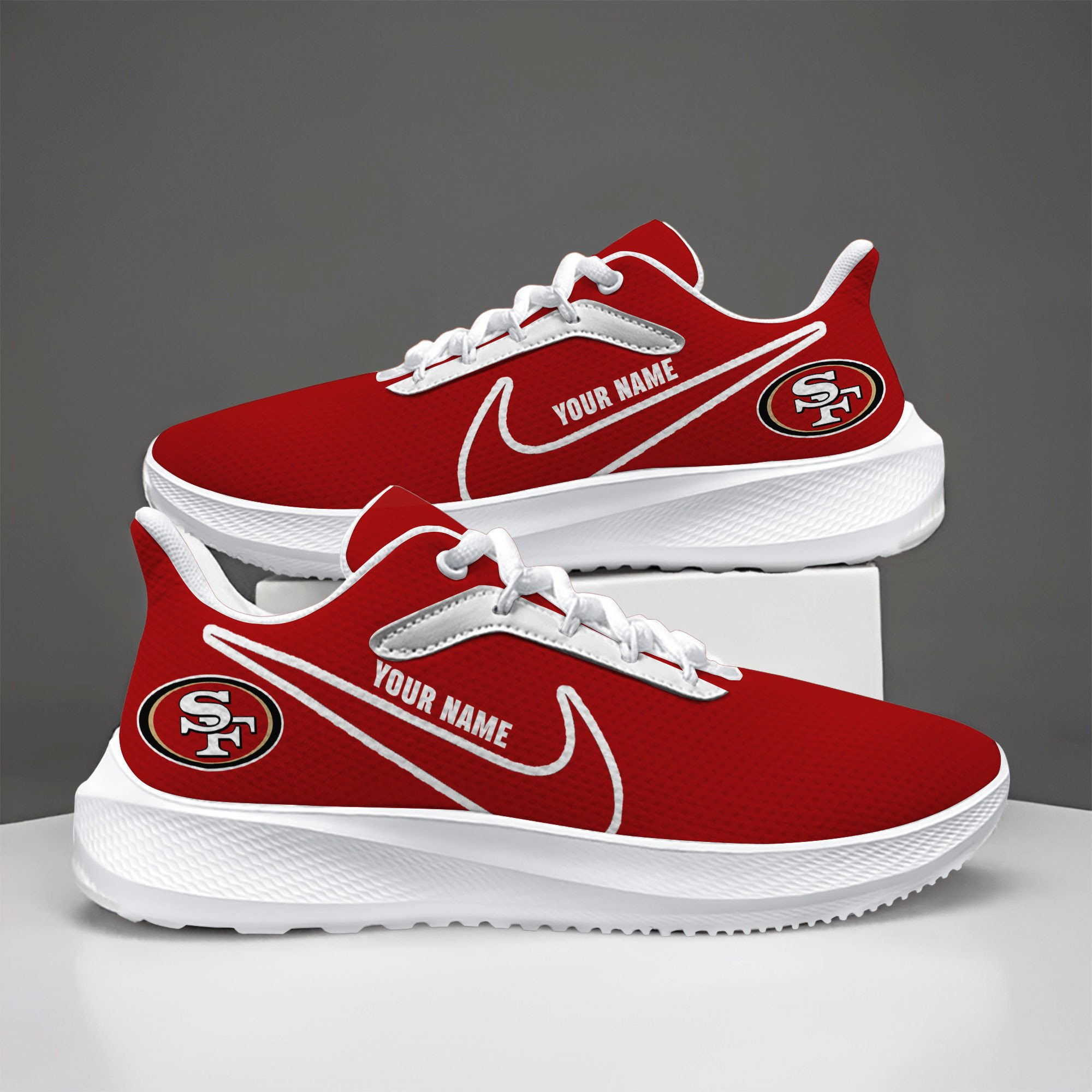 San Francisco 49ers Lightweight Patch Decor Running Shoes NK21 - Famjoys San Francisco 49ers Lightweight Patch Decor Running Shoes NK21 - Famjoys