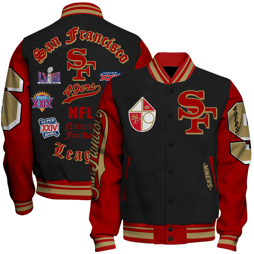 San Francisco 49ers National Football League Unisex Varsity Jacket SFAT V25 - Famjoys San Francisco 49ers National Football League Unisex Varsity Jacket SFAT V25 - Famjoys