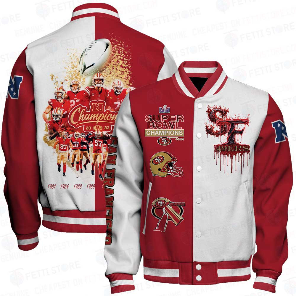 San Francisco 49ers National Football League Varsity Jacket STM V8 - Famjoys San Francisco 49ers National Football League Varsity Jacket STM V8 - Famjoys