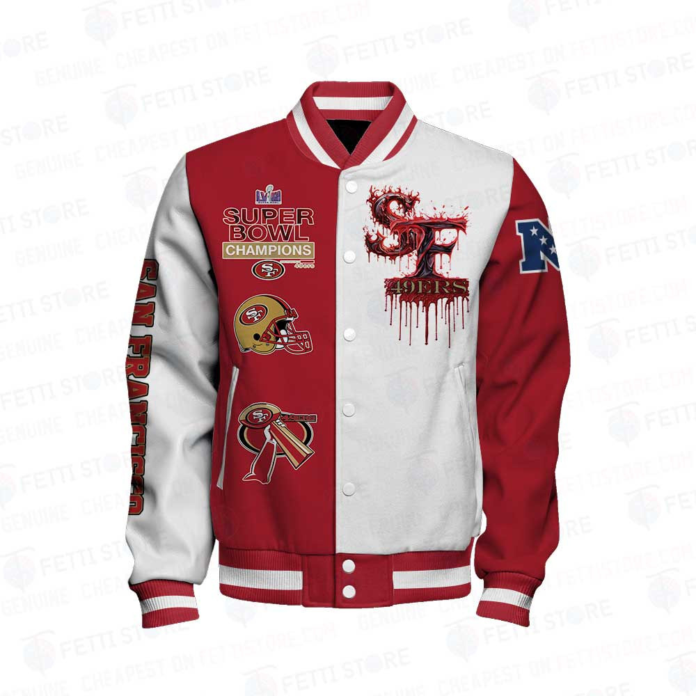 San Francisco 49ers National Football League Varsity Jacket STM V8 - Famjoys San Francisco 49ers National Football League Varsity Jacket STM V8 - Famjoys