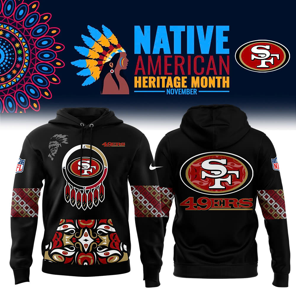 San Francisco 49ers Native American Heritage Month Premium Pullover Hoodie - Famjoys San Francisco 49ers Native American Heritage Month Premium Pullover Hoodie - Famjoys