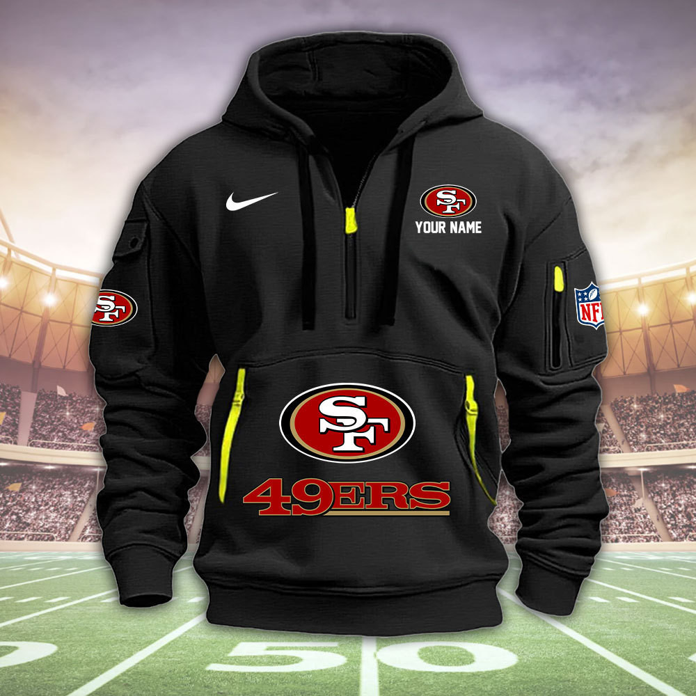 San Francisco 49ers New Personalized Quarter Zip Hoodie AZBTQZH000014 - Famjoys San Francisco 49ers New Personalized Quarter Zip Hoodie AZBTQZH000014 - Famjoys