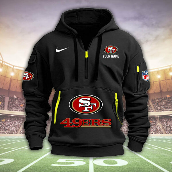 San Francisco 49ers New Personalized Quarter Zip Hoodie AZBTQZH000014 - Famjoys San Francisco 49ers New Personalized Quarter Zip Hoodie AZBTQZH000014 - Famjoys