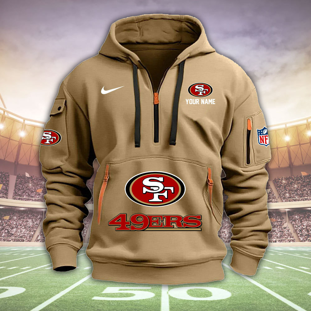 San Francisco 49ers New Personalized Quarter Zip Hoodie AZBTQZH000014 - Famjoys San Francisco 49ers New Personalized Quarter Zip Hoodie AZBTQZH000014 - Famjoys