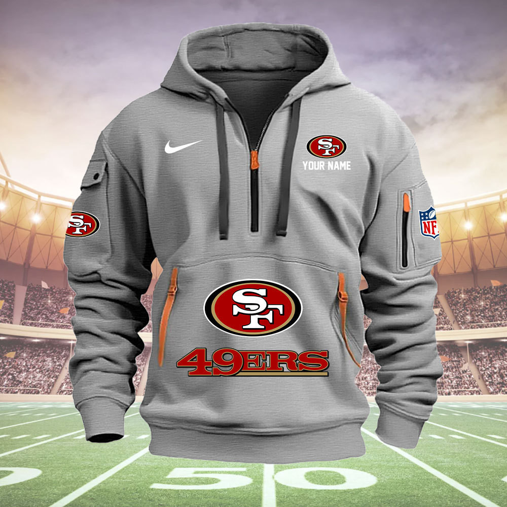 San Francisco 49ers New Personalized Quarter Zip Hoodie AZBTQZH000014 - Famjoys San Francisco 49ers New Personalized Quarter Zip Hoodie AZBTQZH000014 - Famjoys